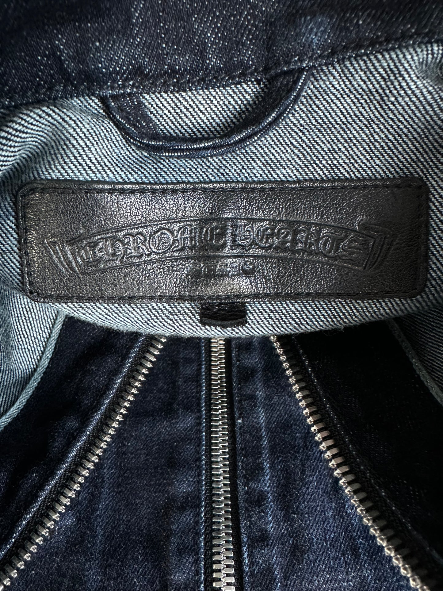 Chrome Hearts Dark Blue Fleur Denim Jacket