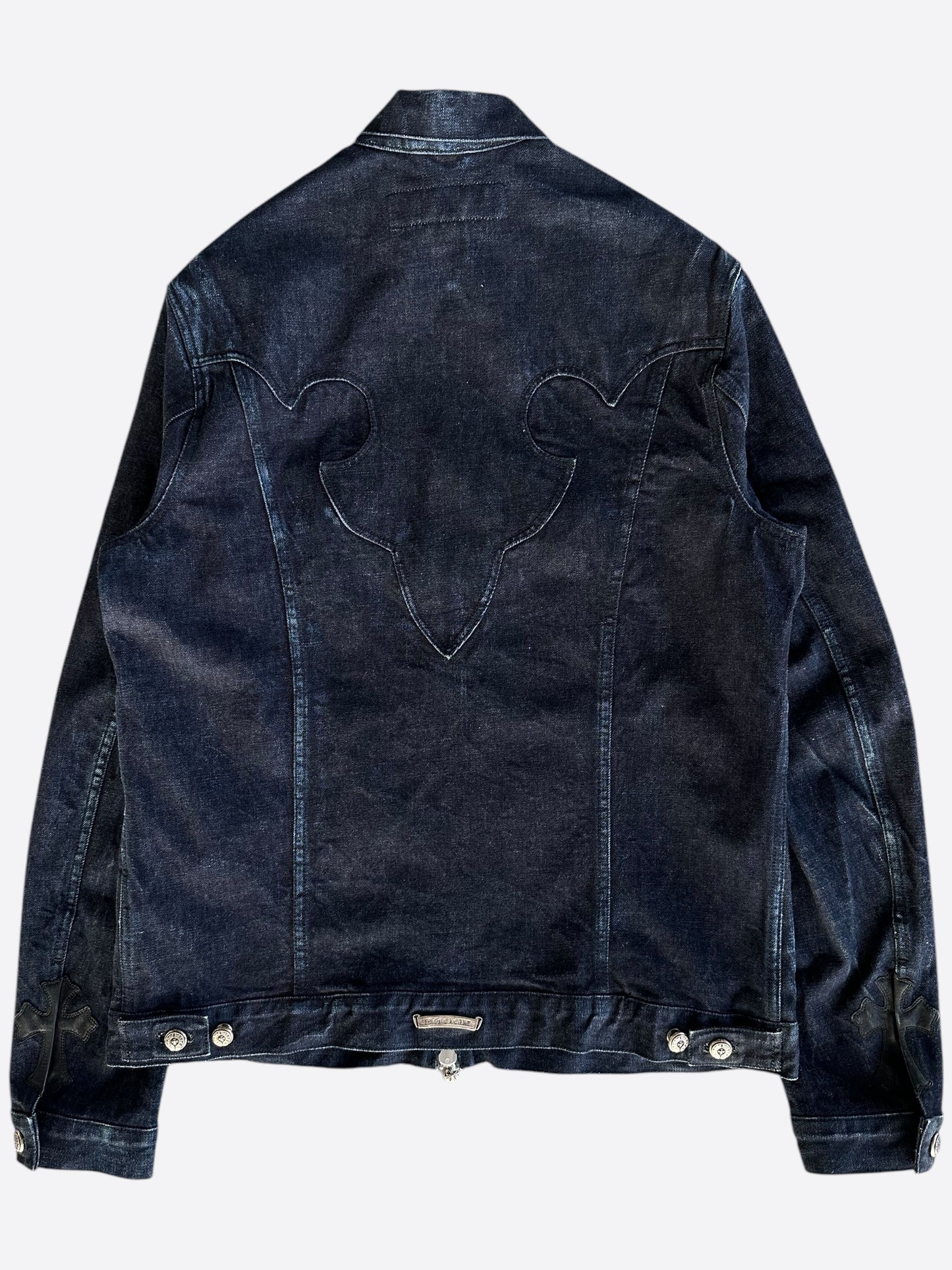Chrome Hearts Dark Blue Fleur Denim Jacket