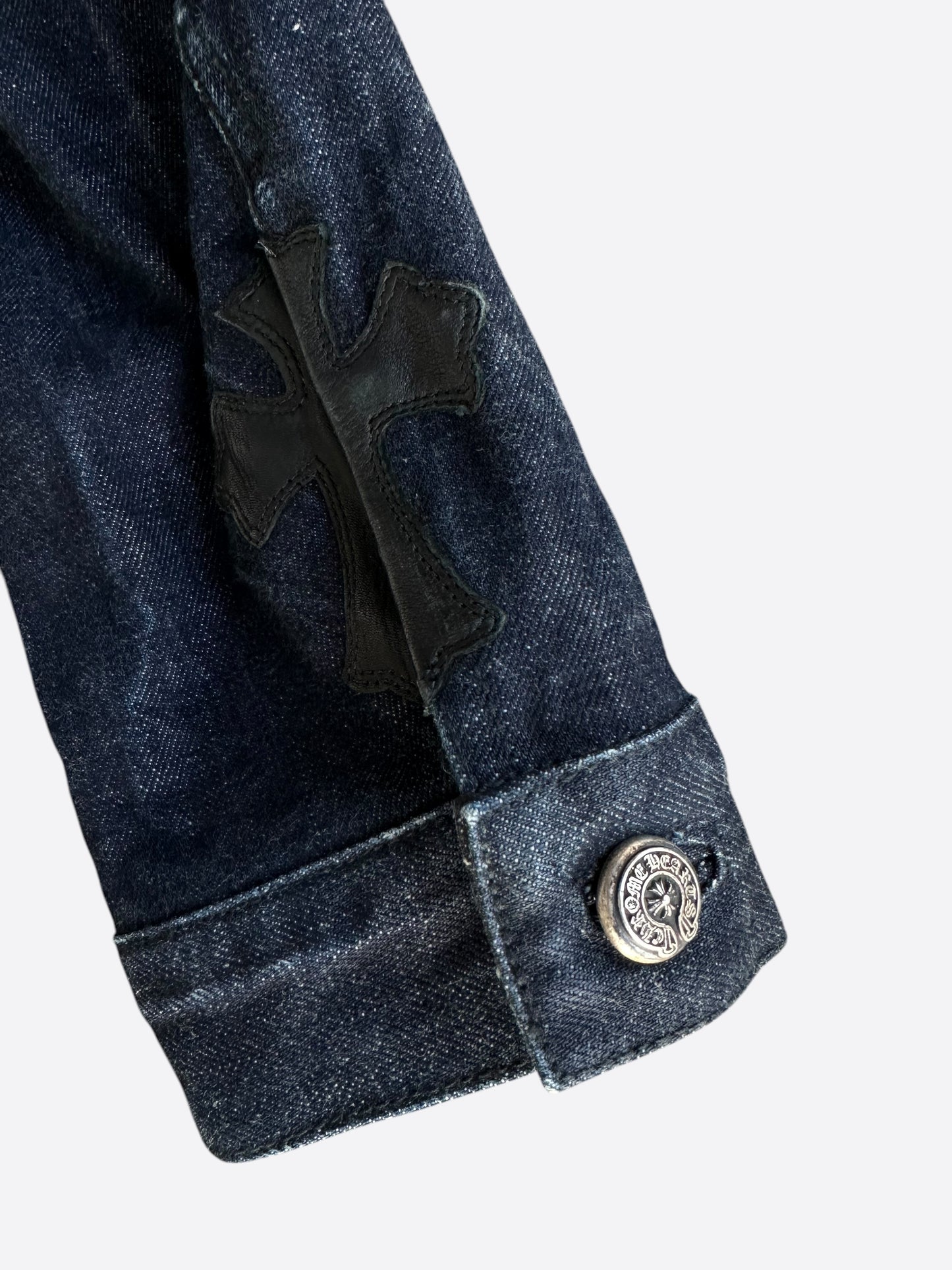 Chrome Hearts Dark Blue Fleur Denim Jacket