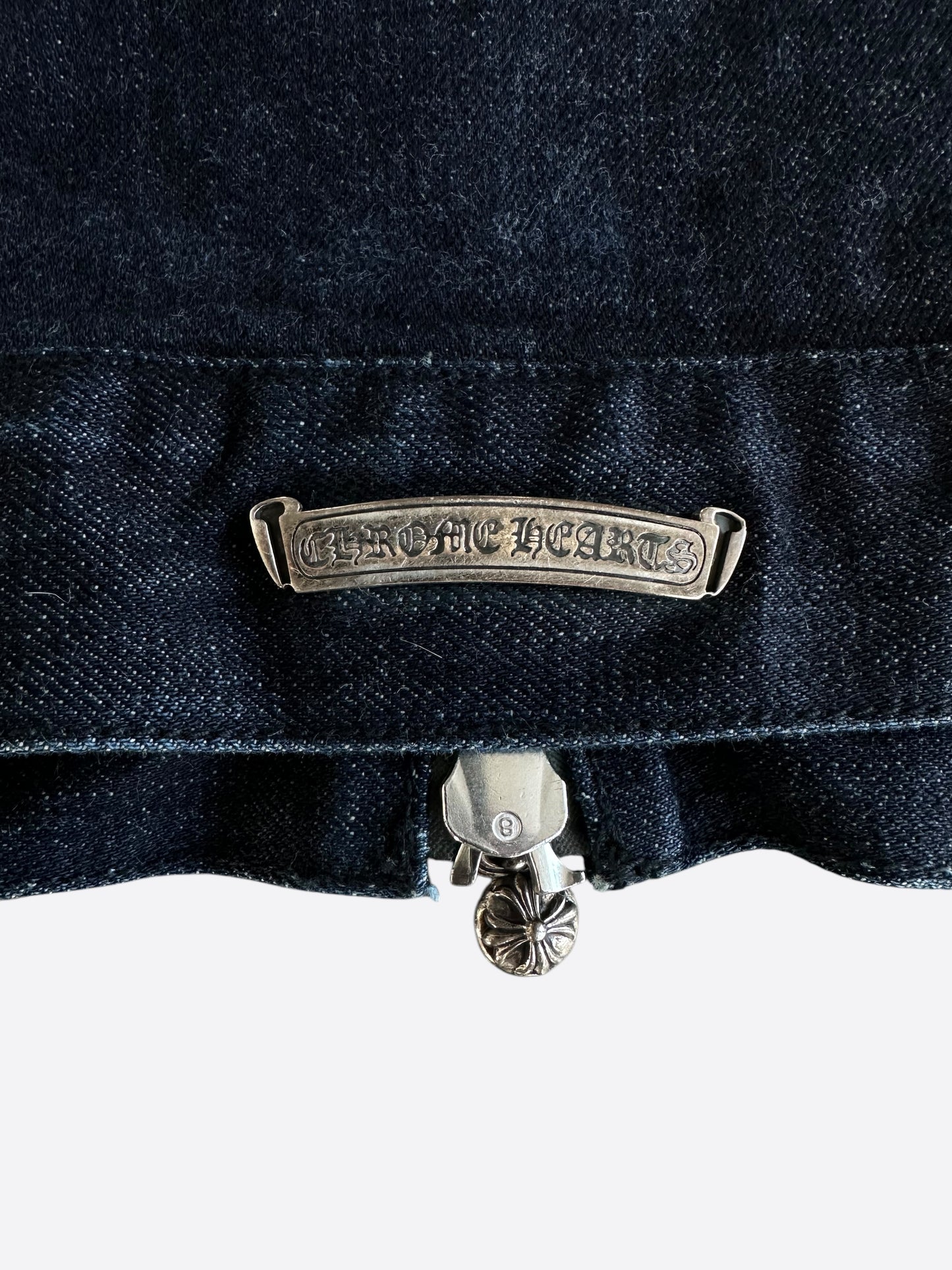 Chrome Hearts Dark Blue Fleur Denim Jacket