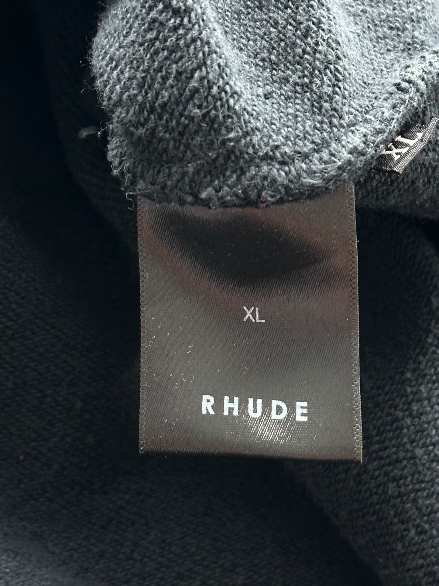 Rhude Black & White Falling For You Logo Hoodie