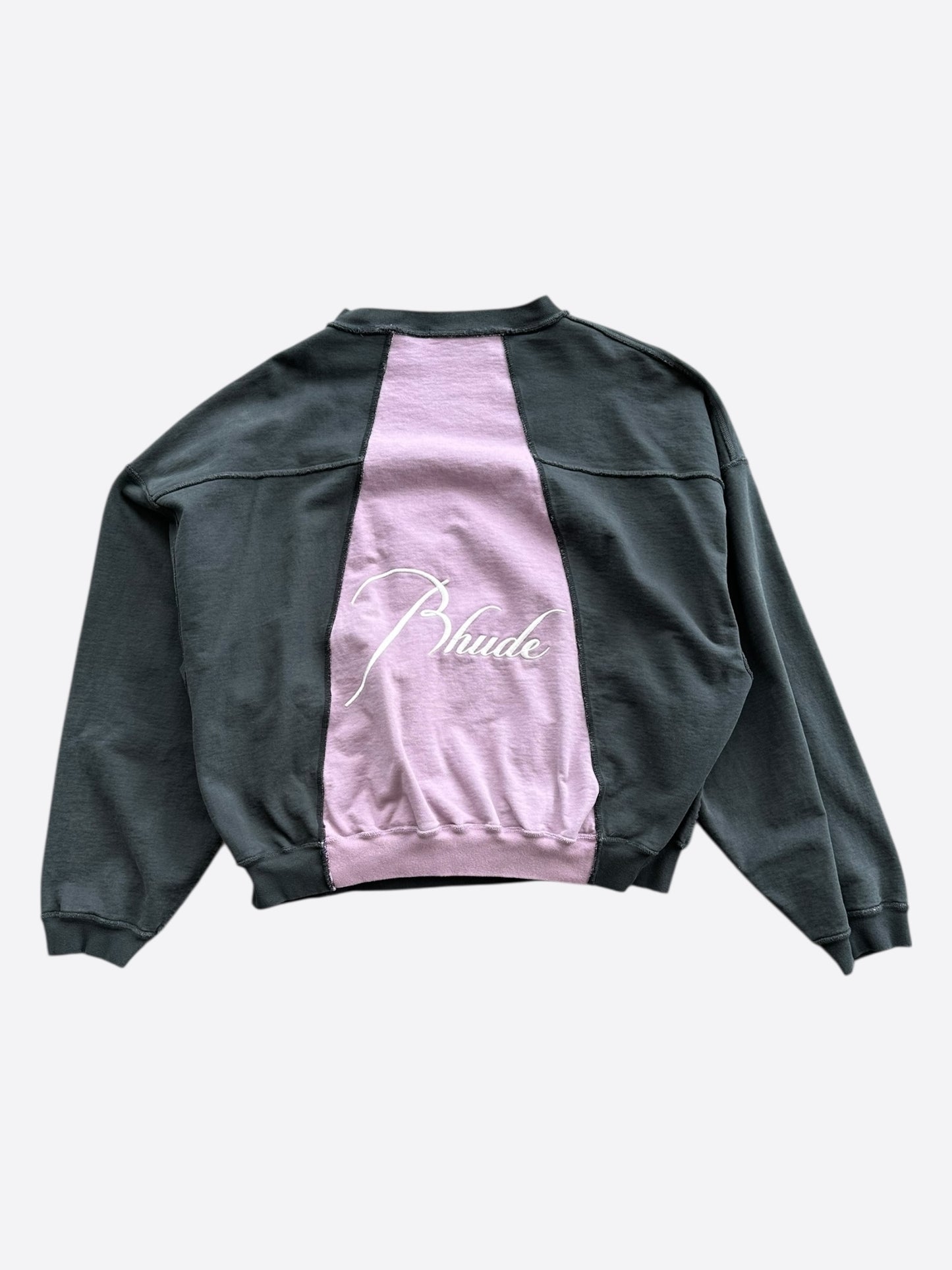 Rhude White & Pink Logo Panel Sweater