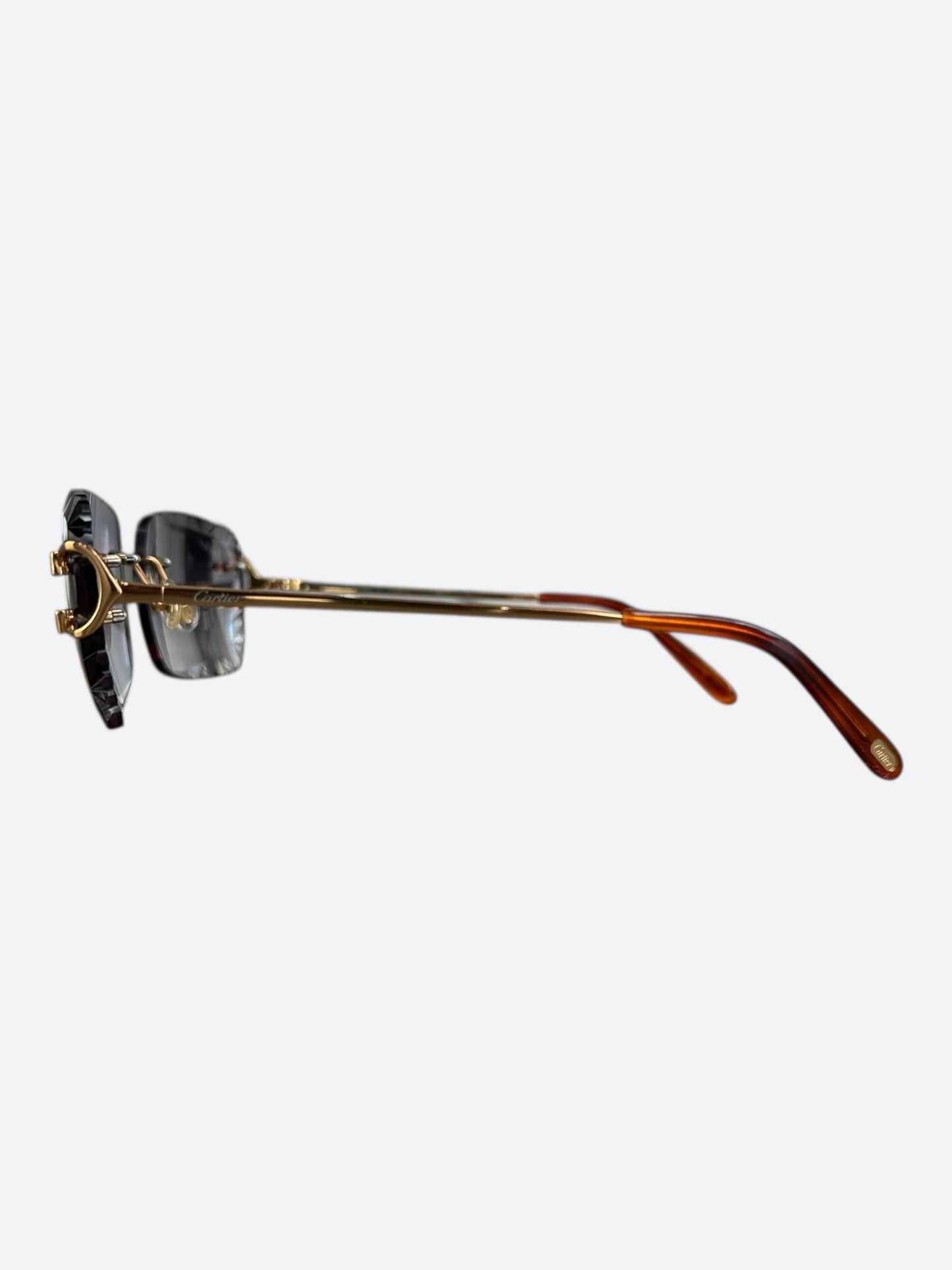 Cartier Grey Lens Gold Metal Sunglasses