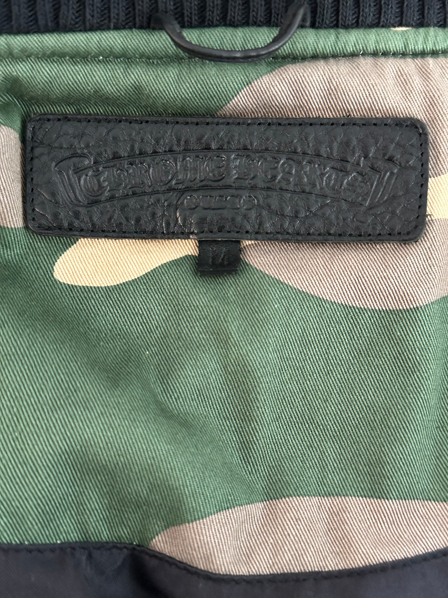 Chrome Hearts Green Camouflage Sex Records Bomber Jacket