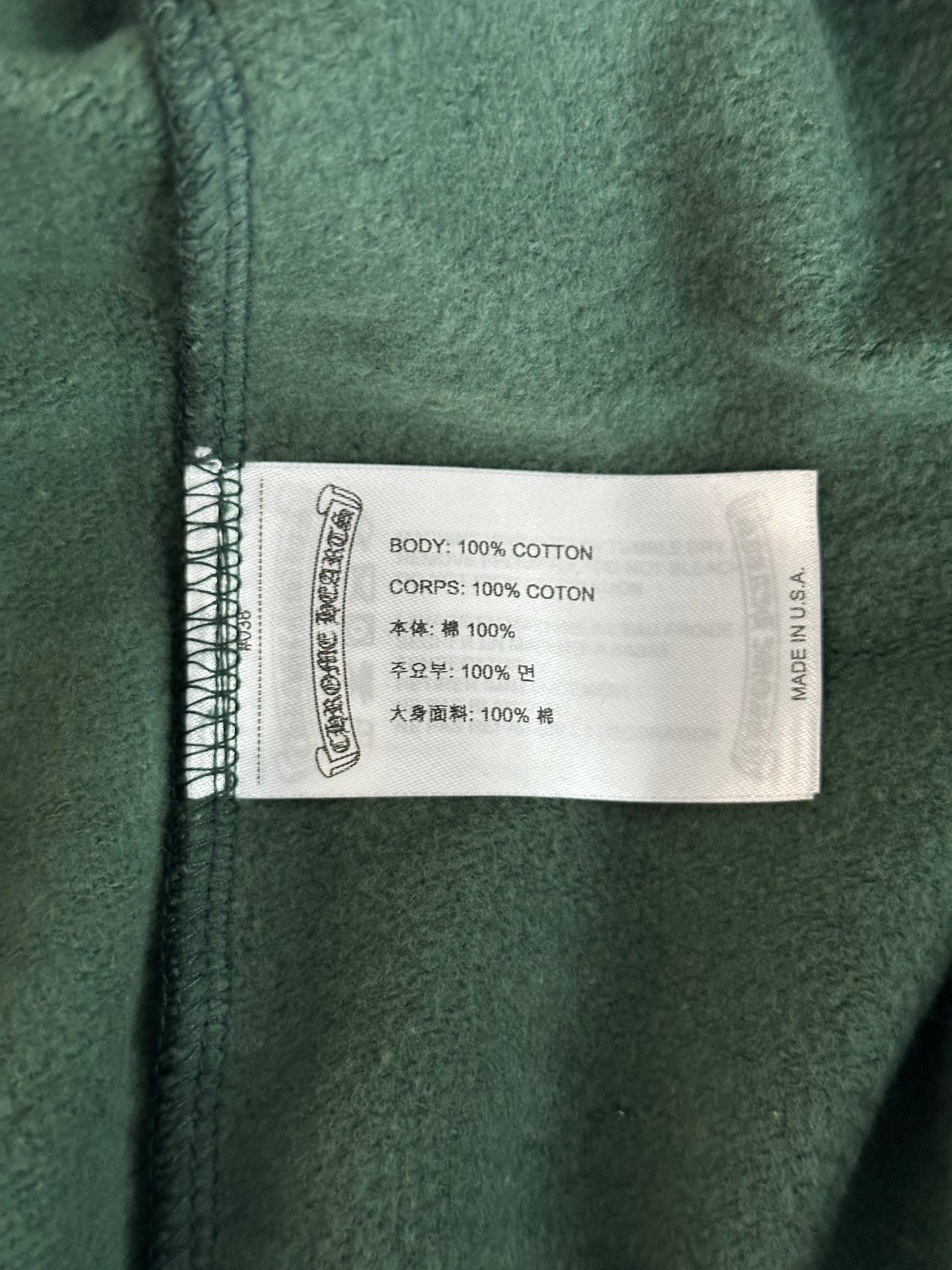 Chrome Hearts Green & Yellow T-Bar Logo Hoodie