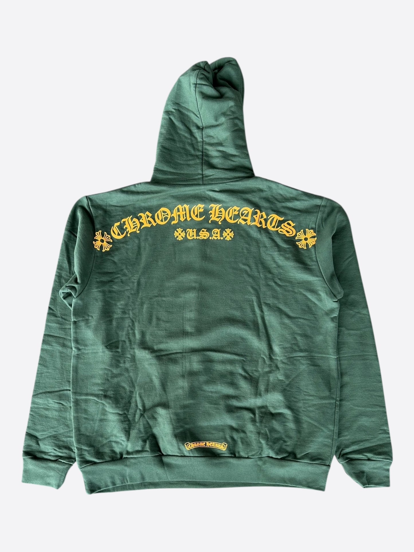 Chrome Hearts Green & Yellow T-Bar Logo Hoodie