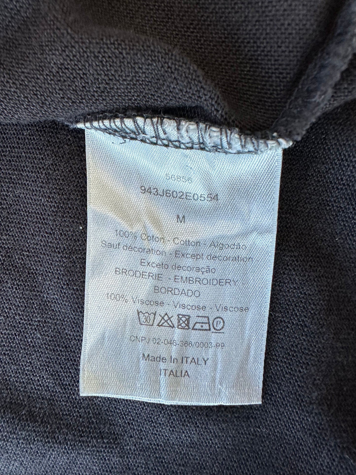 Dior Raymond Pettibon Black & White Embroidered Logo T-Shirt