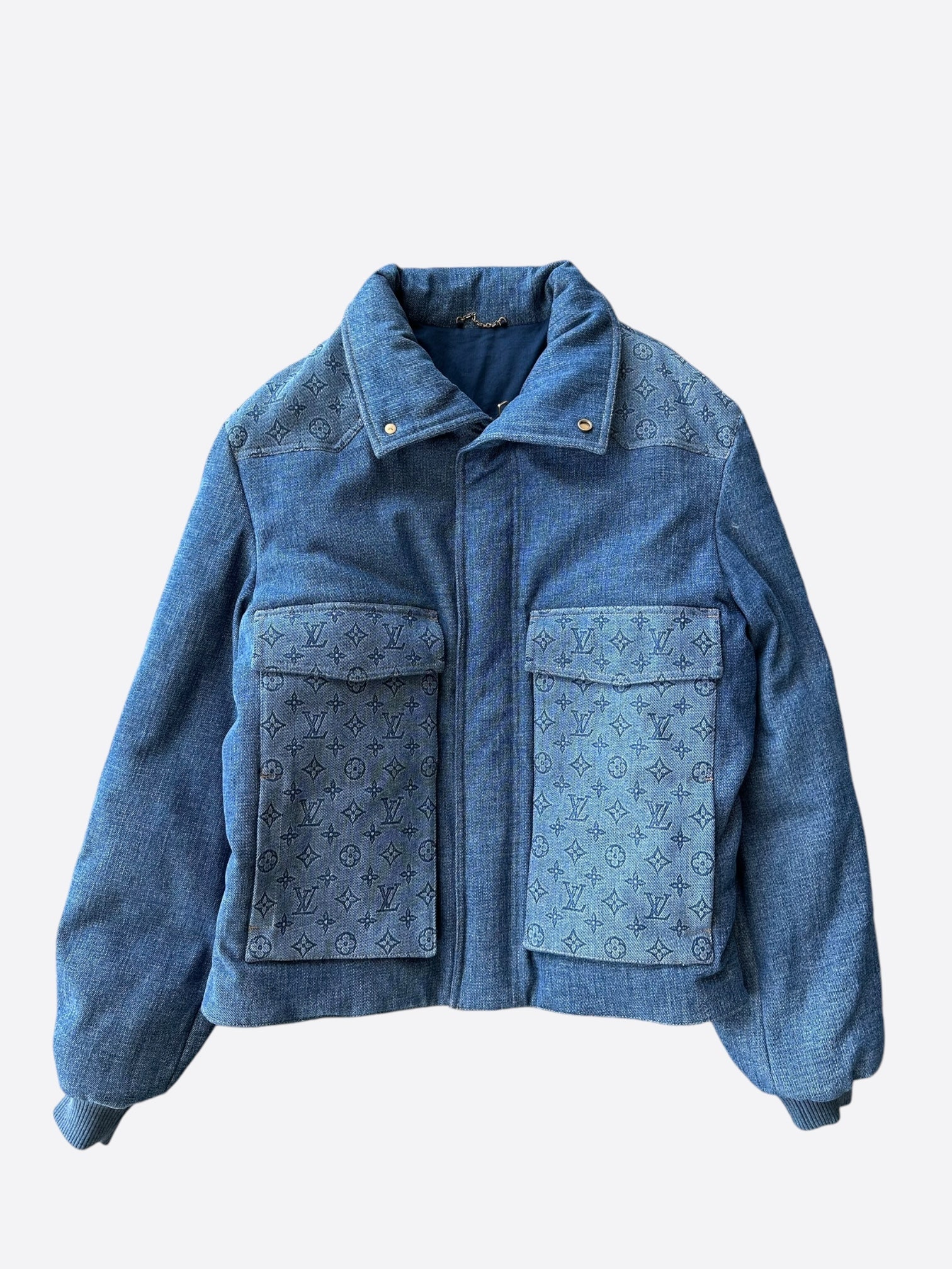 Louis Vuitton Blue Monogram Padded Denim Jacket – Savonches