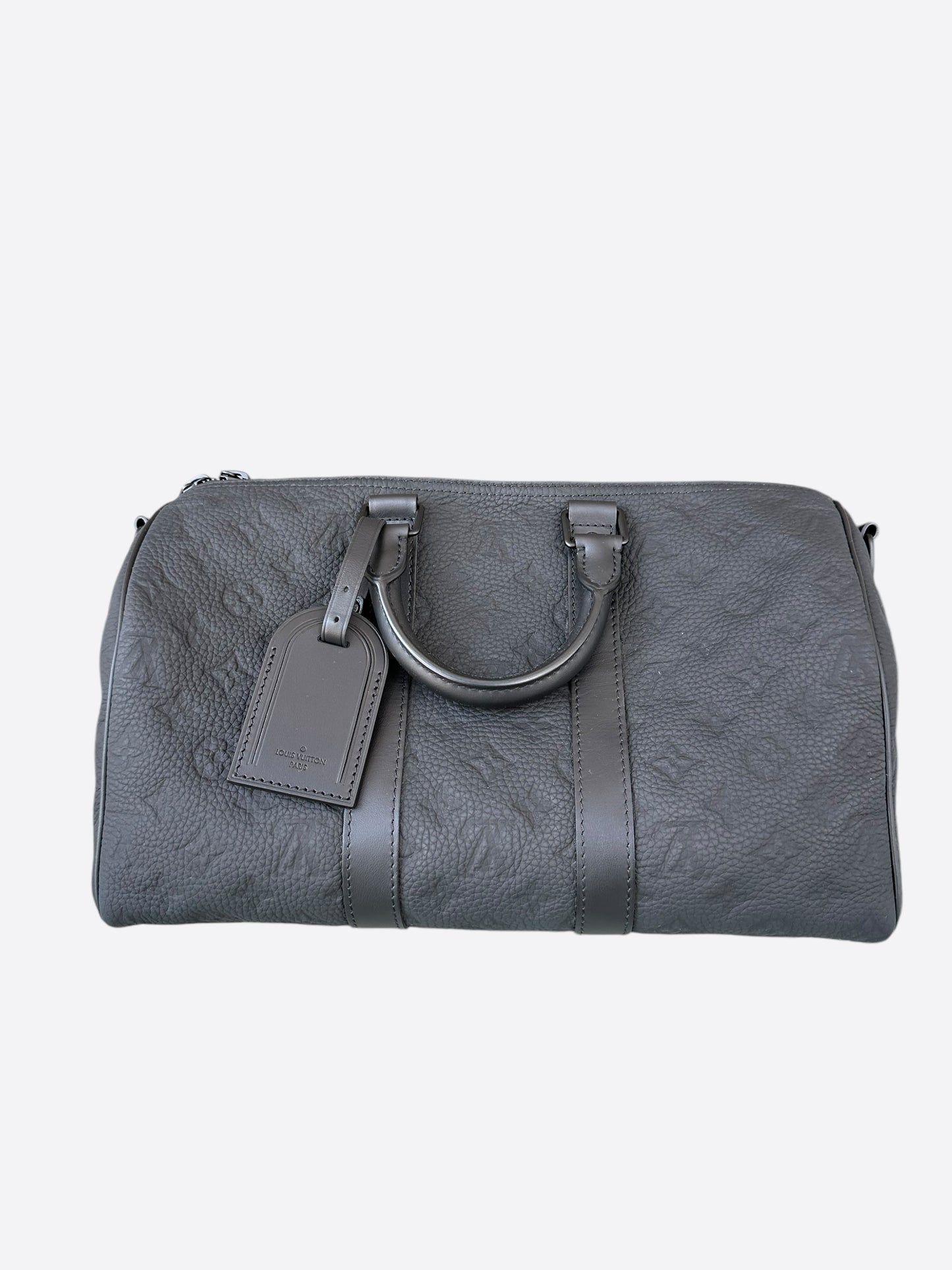 Louis Vuitton Black Taurillon Monogram Keepall 35