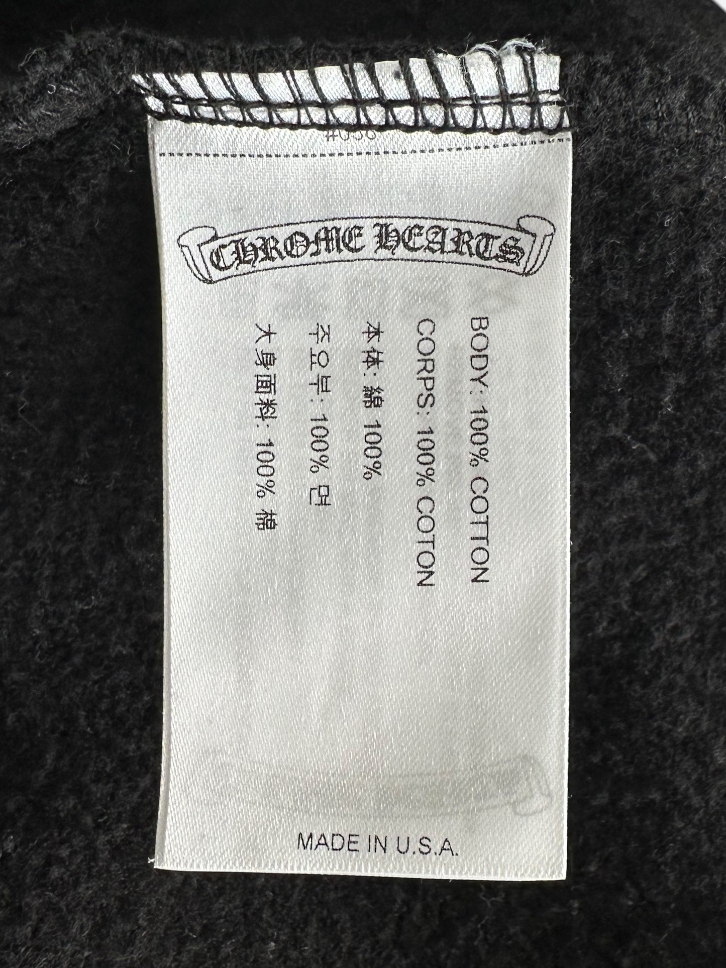 Chrome Hearts Black & White Miami Horseshoe Logo Zip Up Hoodie