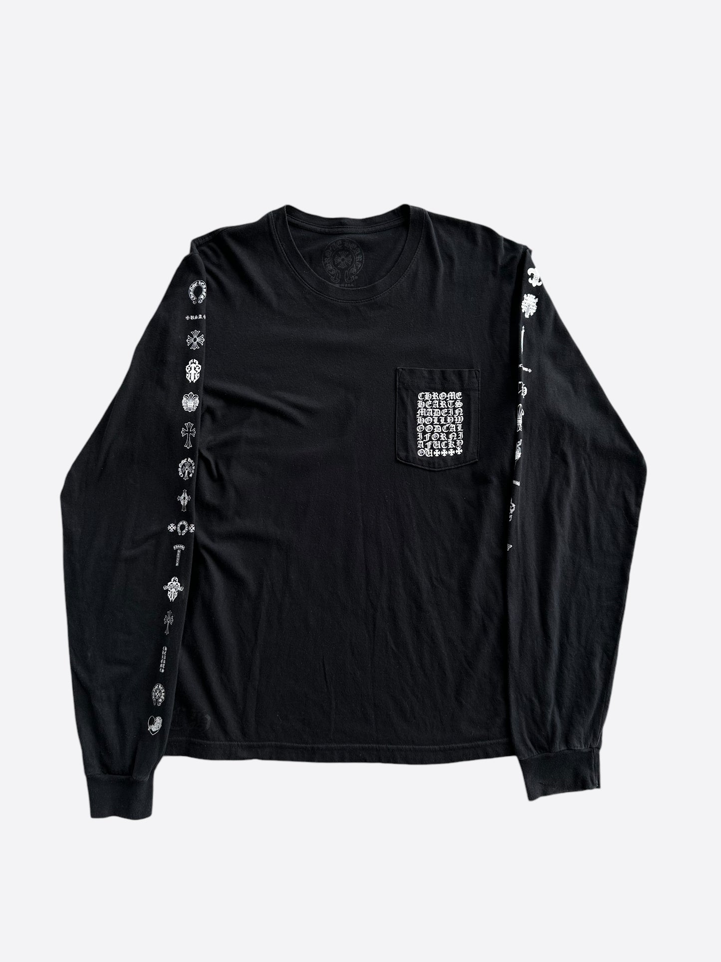 Chrome Hearts Black & White Logos Longsleeve T-Shirt