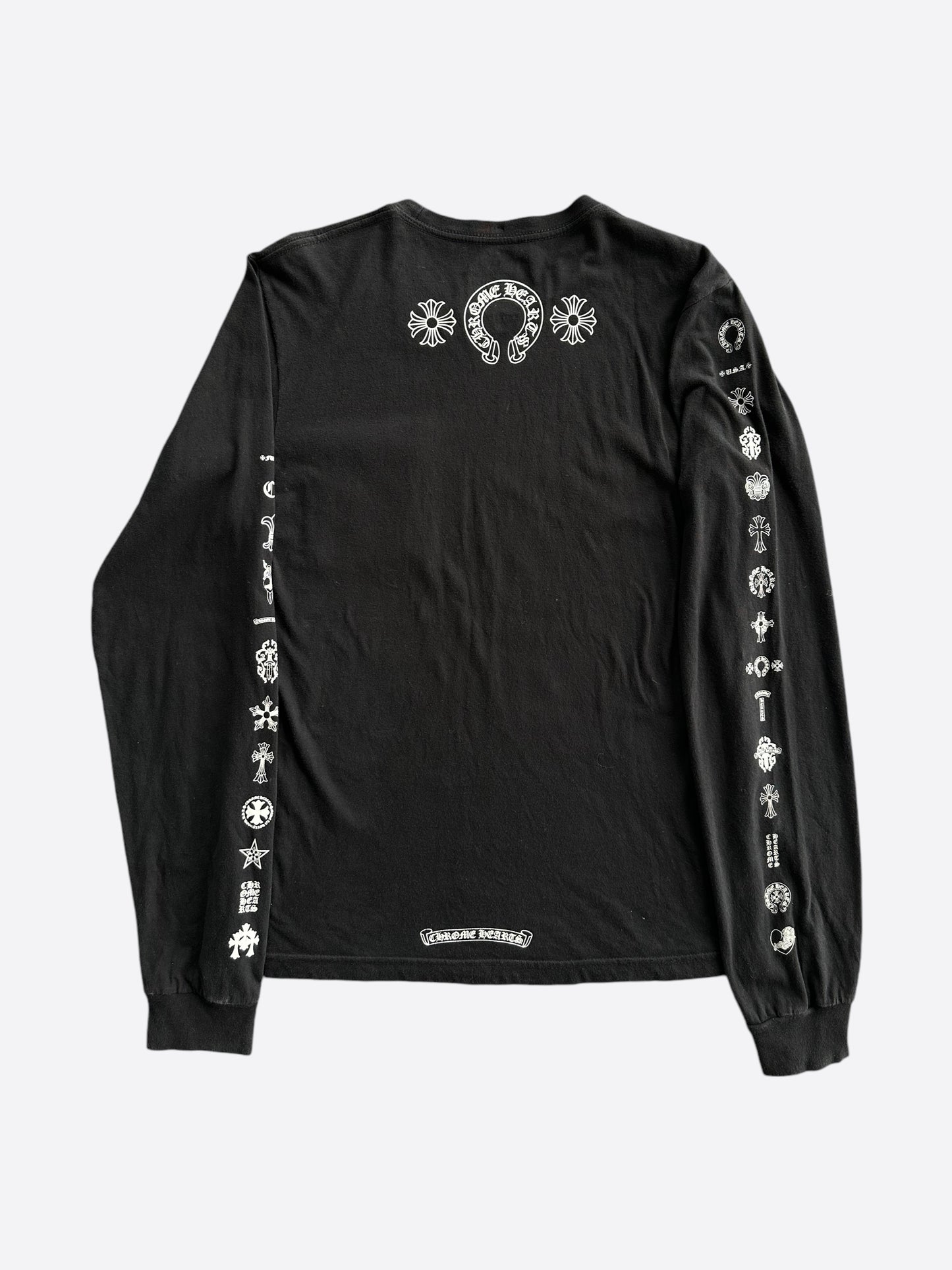 Chrome Hearts Black & White Logos Longsleeve T-Shirt