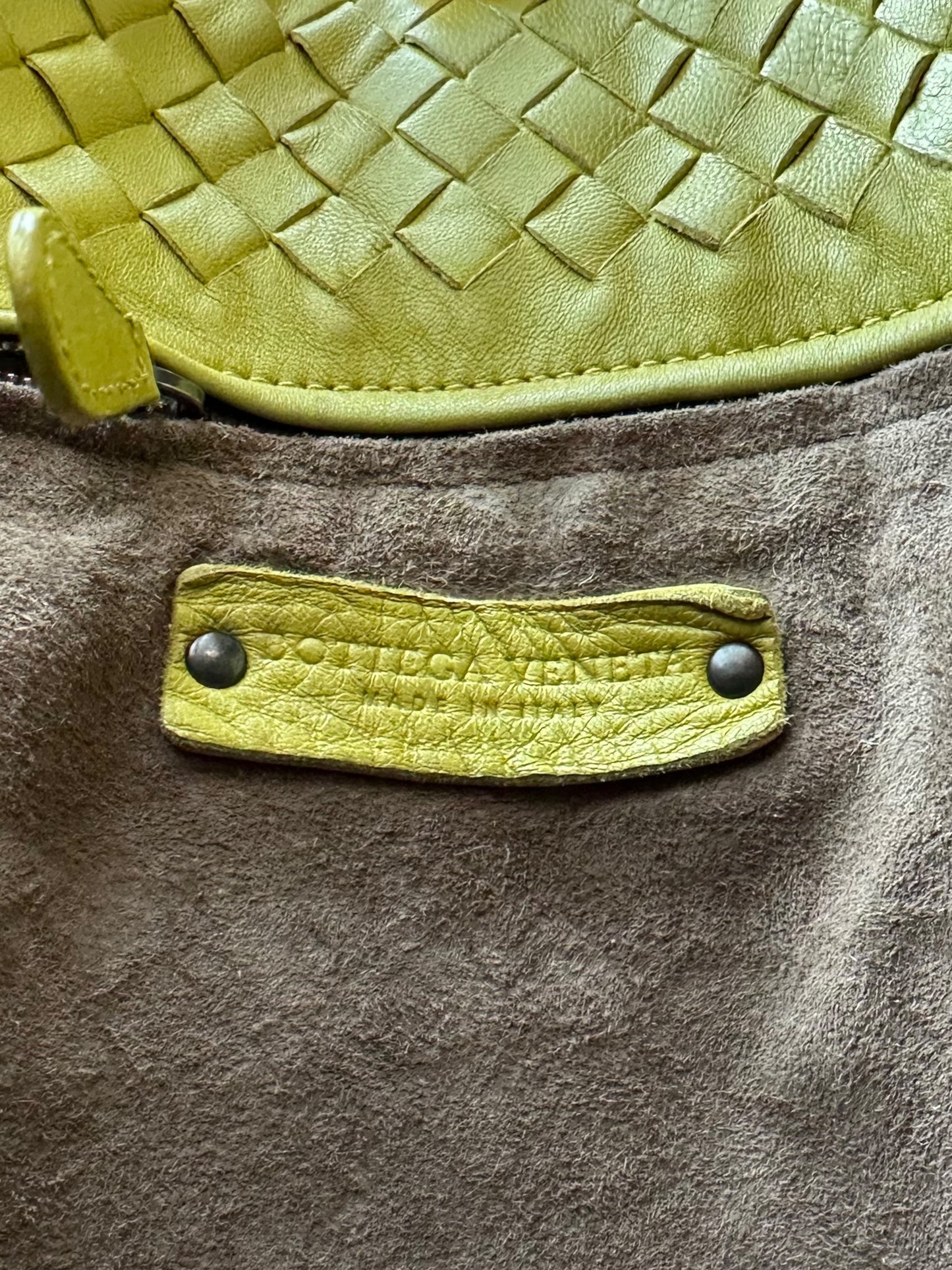 Bottega Veneta Yellow Intrecciato Leather Garda Bag