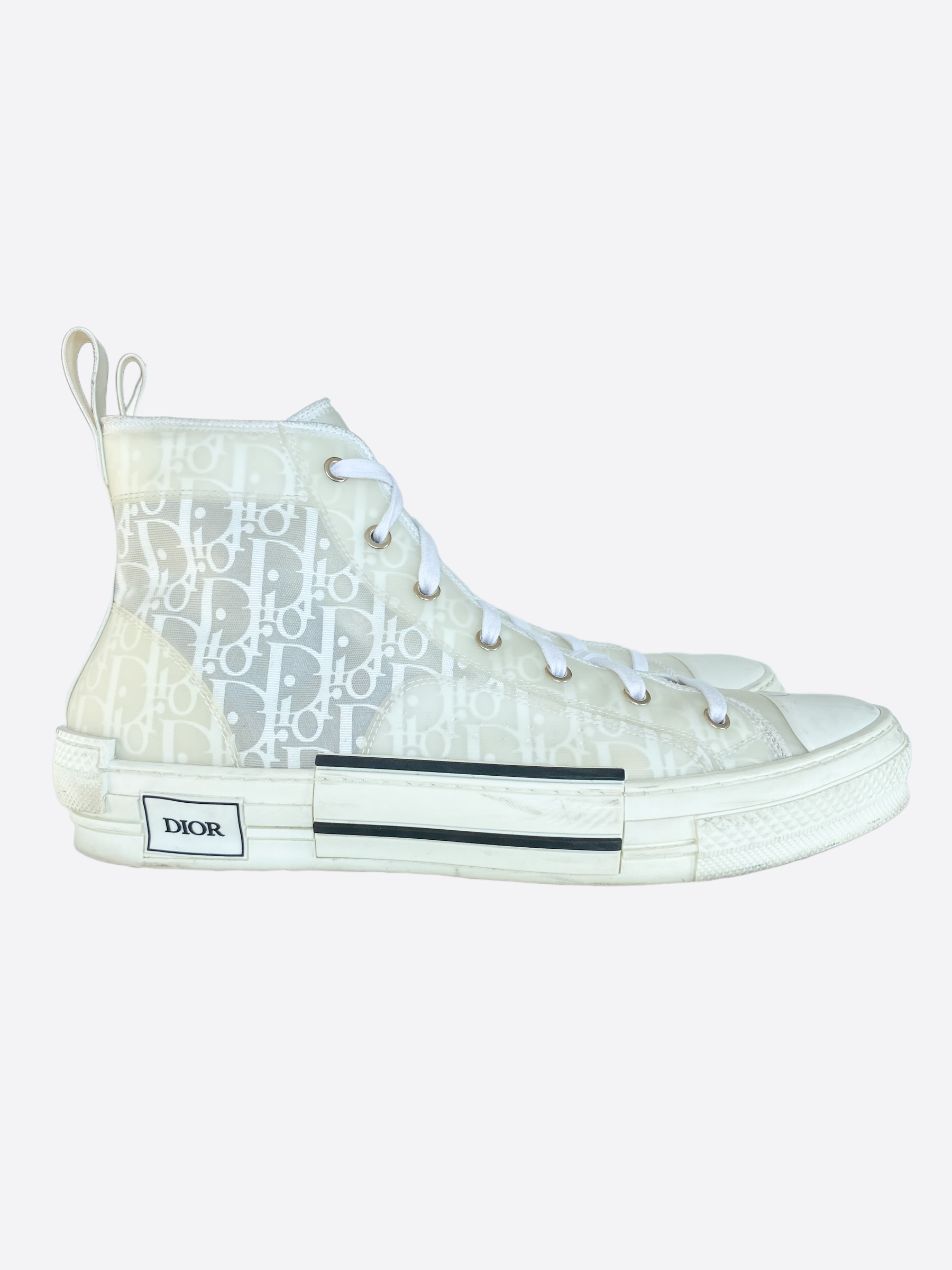 Dior Oblique White Hightop B23 Sneakers – Savonches