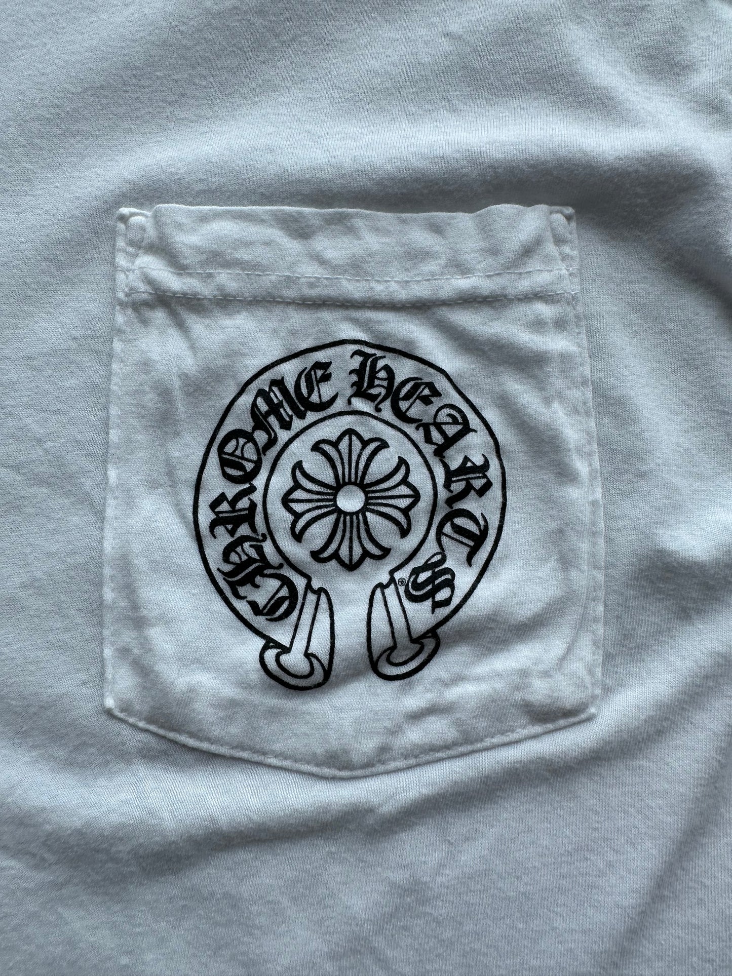 Chrome Hearts White & Black Horseshoe Logo T-Shirt
