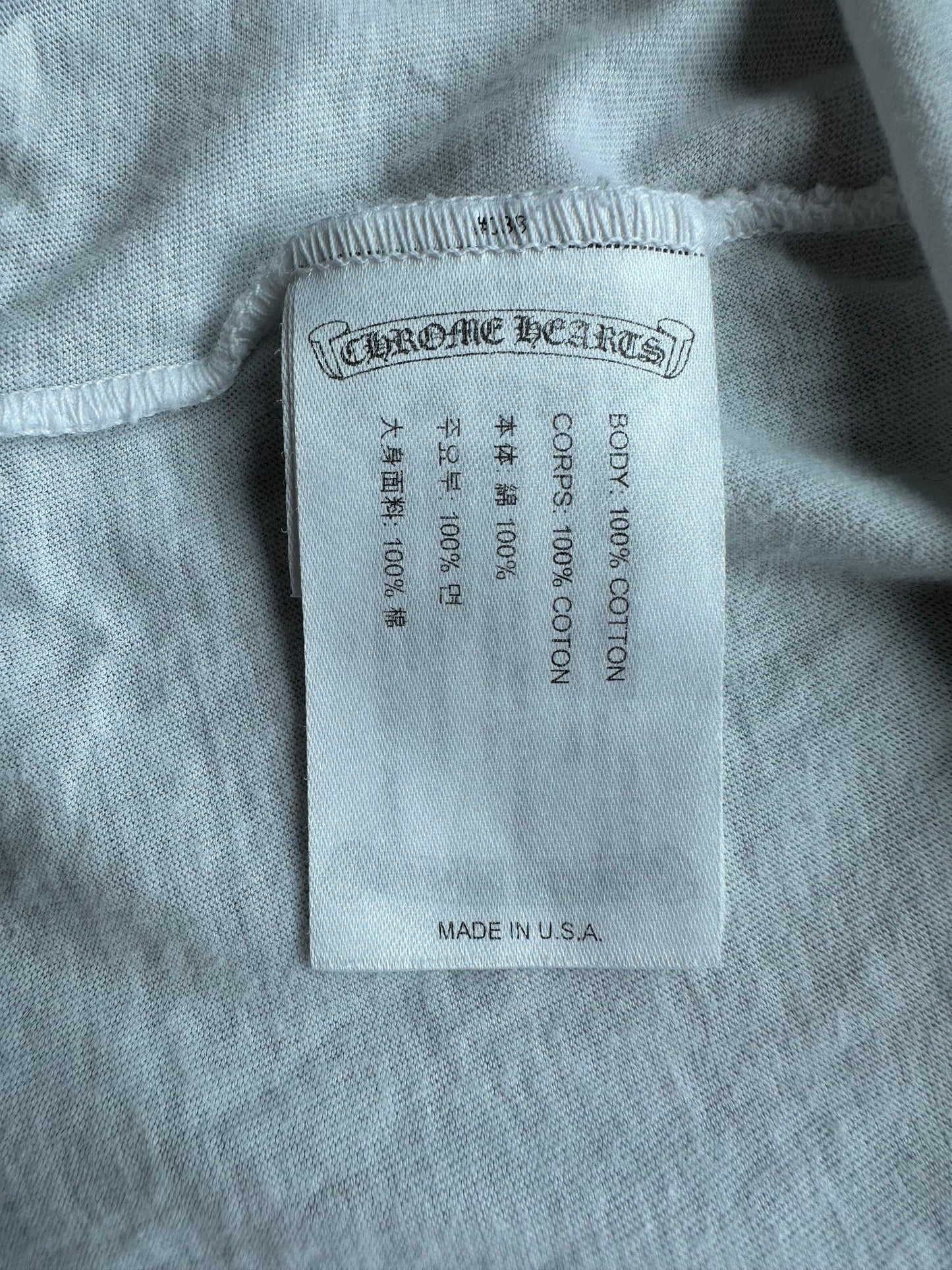 Chrome Hearts White & Black Horseshoe Logo T-Shirt