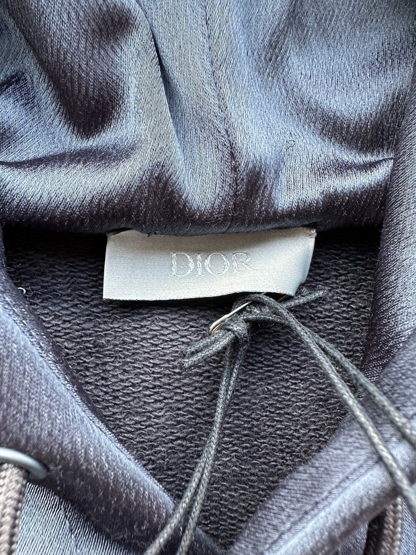 Dior Daniel Arsham Blue Embossed Metallic Logo Hoodie