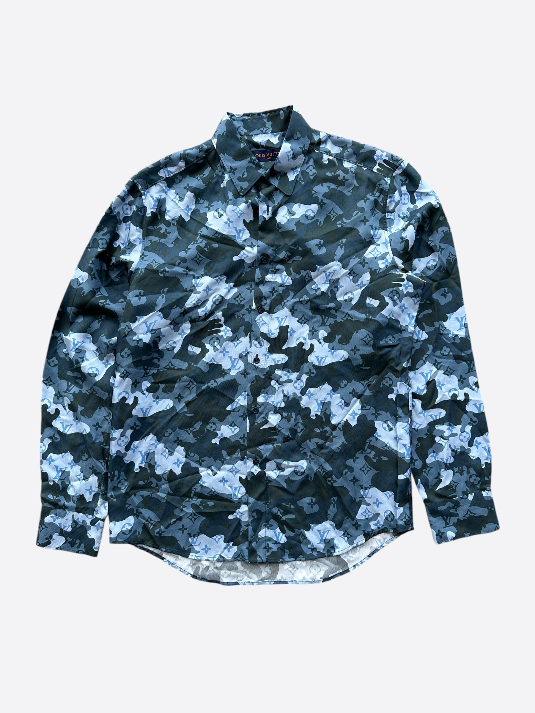 blue camo dress shirt Blue and Silver Camouflage Shirt