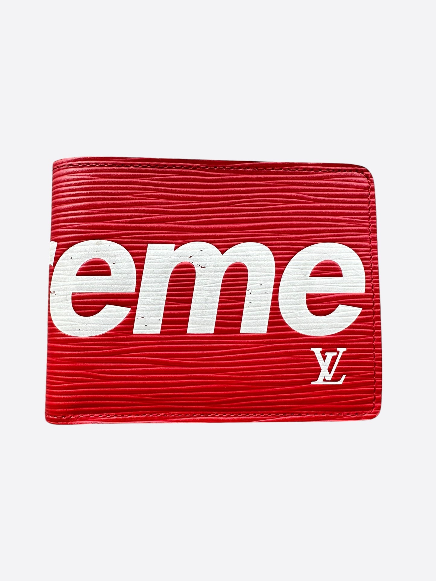 Louis Vuitton Supreme Red & White EPI Wallet