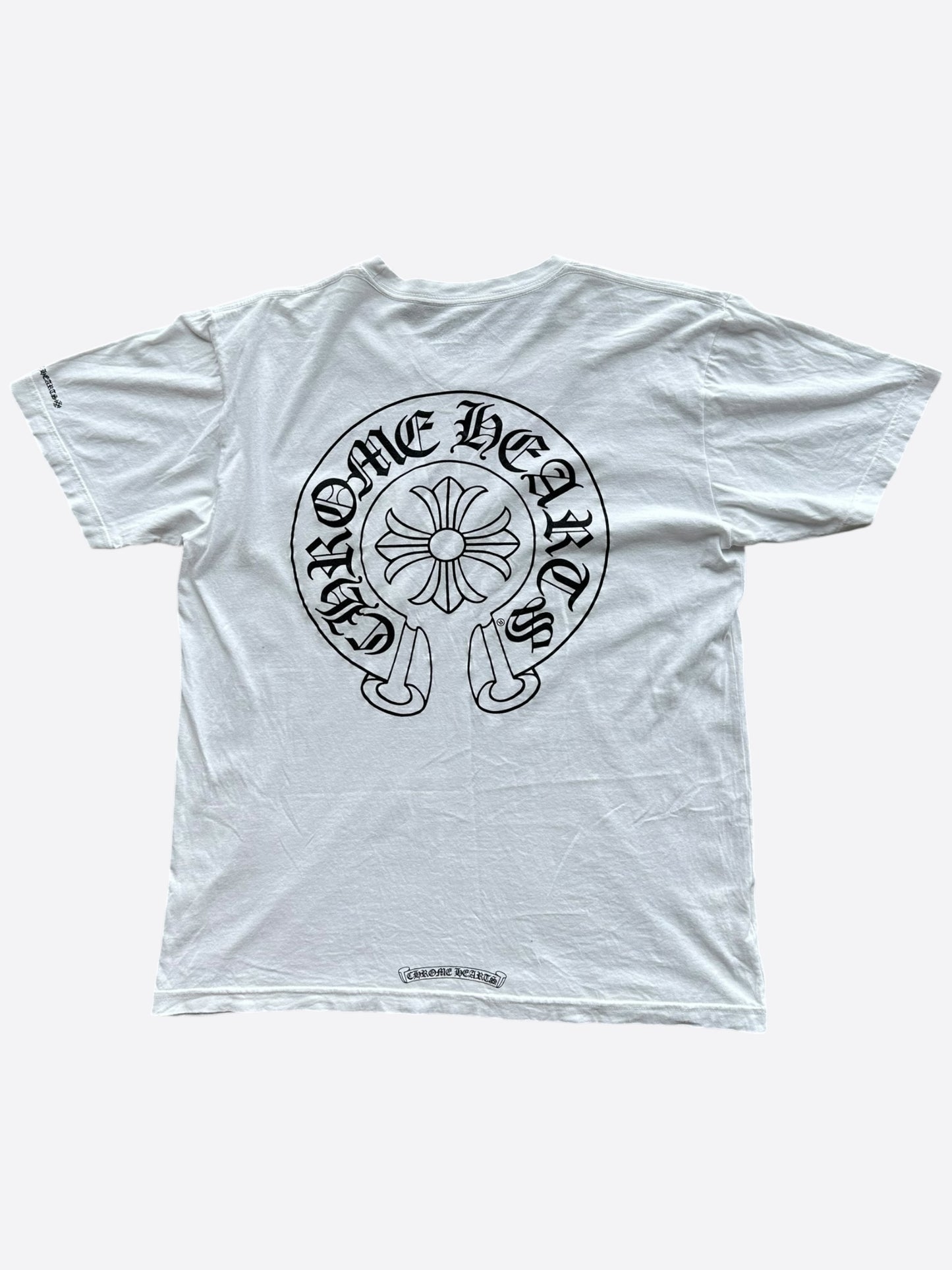 Chrome Hearts White & Black Horseshoe Logo T-Shirt