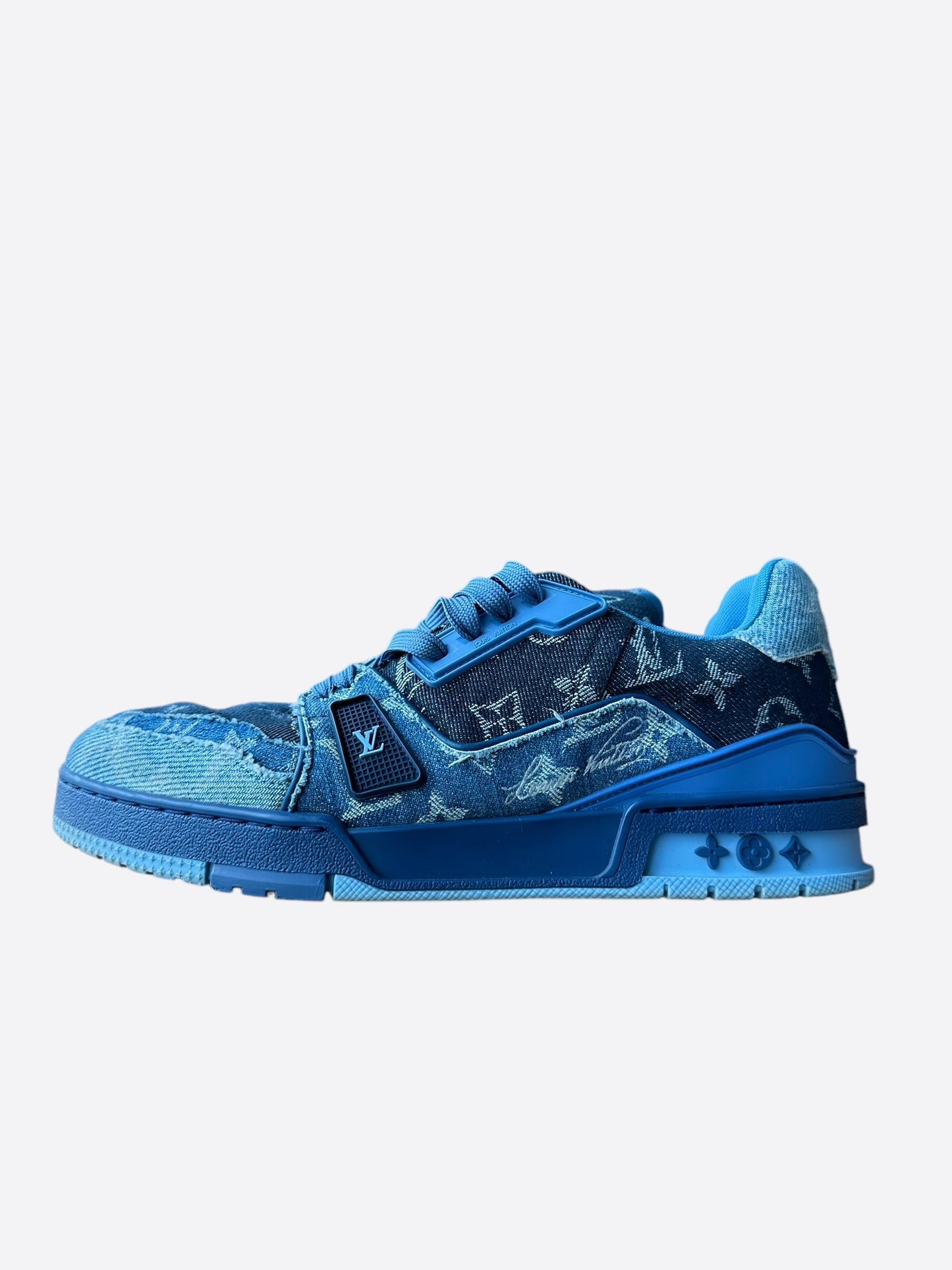 Louis Vuitton Blue Denim Monogram Trainers