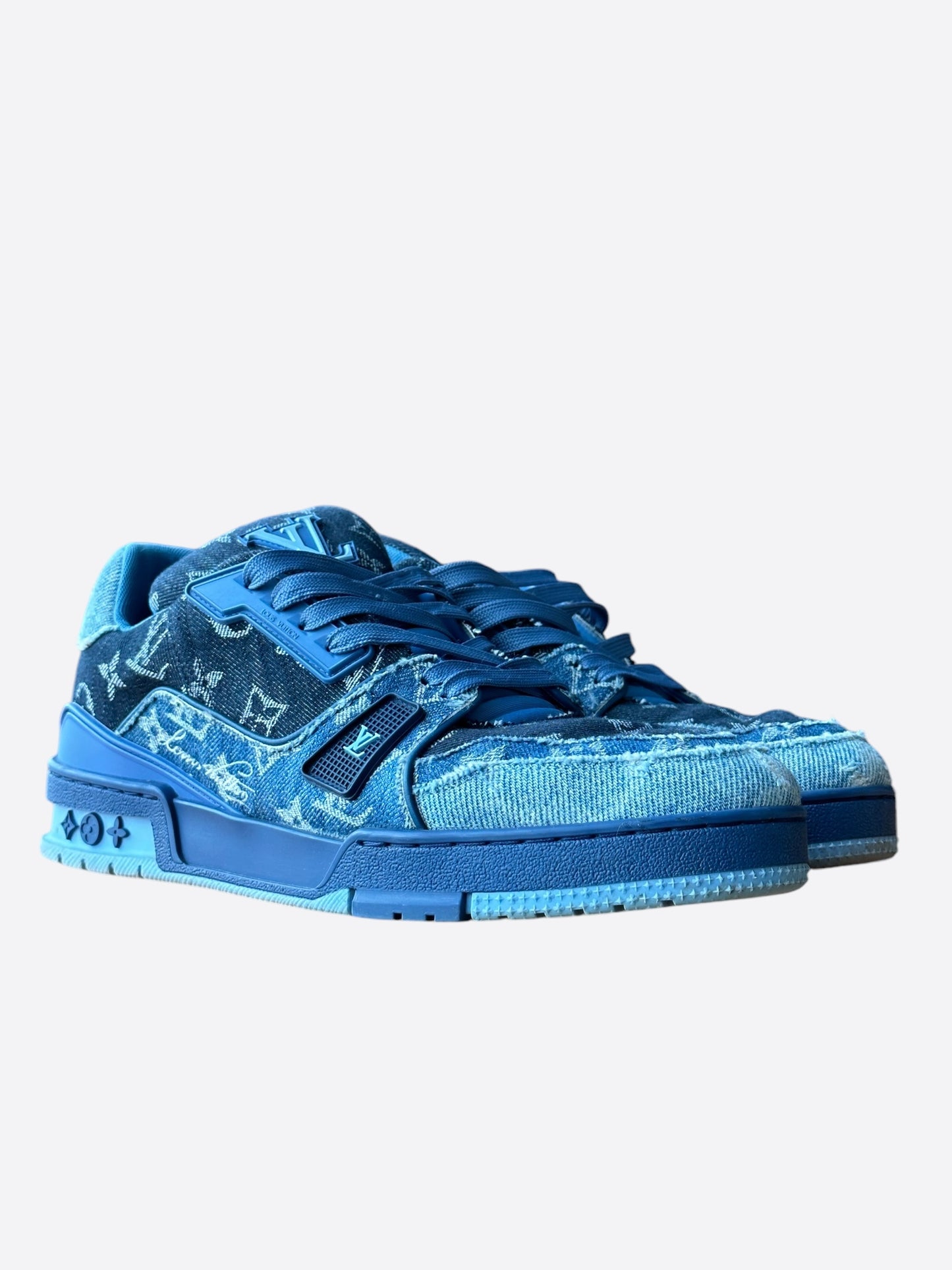 Louis Vuitton Blue Denim Monogram Trainers
