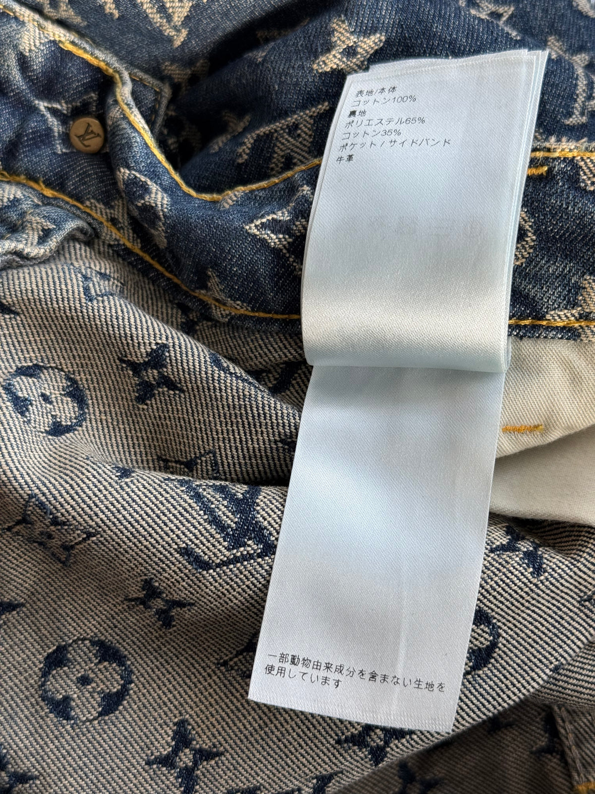 Louis Vuitton Blue & White Monogram Denim Jeans