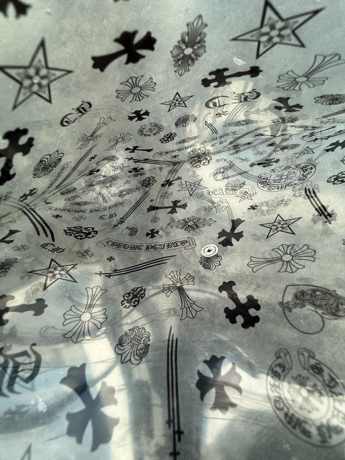 Chrome Hearts Clear & Black Stencil Vinyl Pouch