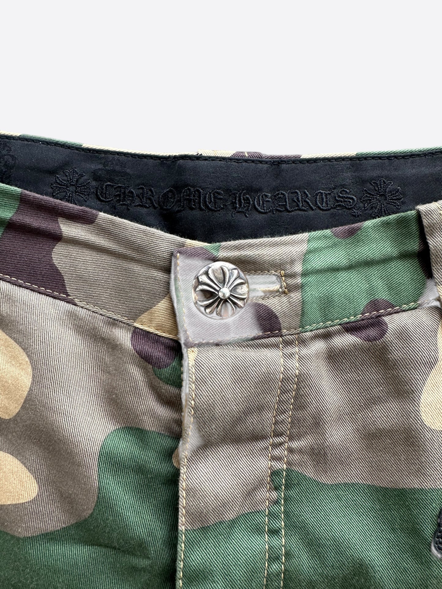 Chrome Hearts Camouflage Sex Records Cross Patch Carpenter Shorts