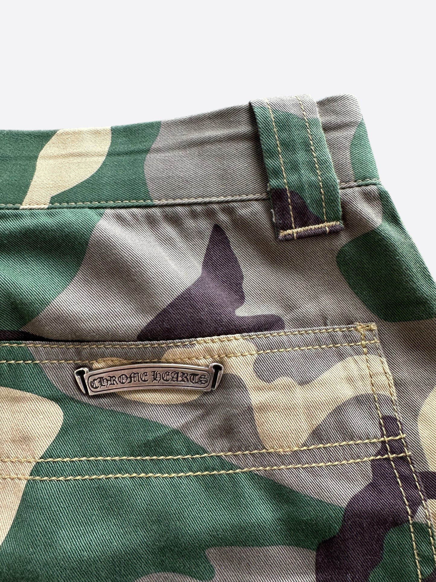 Chrome Hearts Camouflage Sex Records Cross Patch Carpenter Shorts