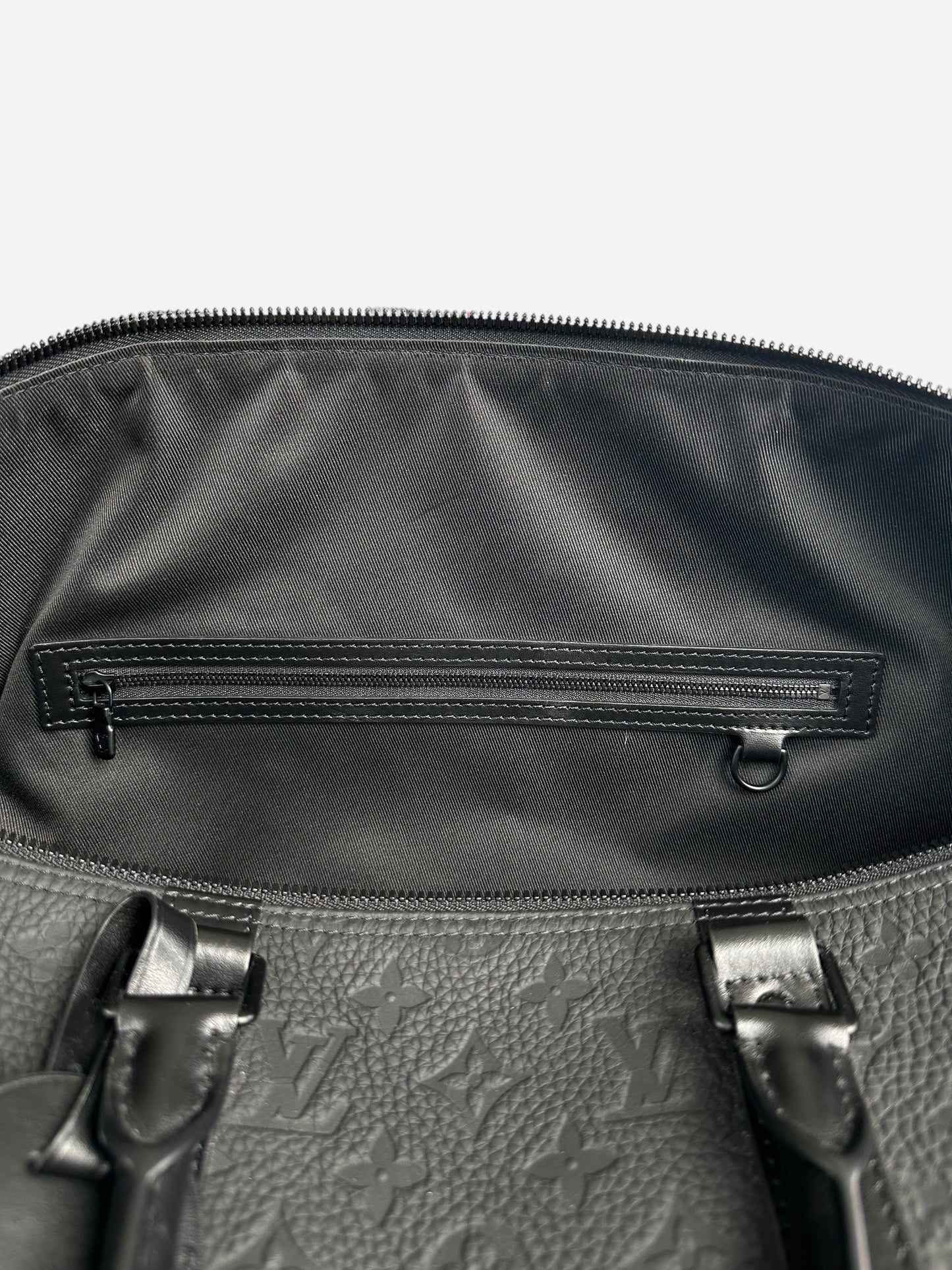 Louis Vuitton Black Taurillon Monogram Keepall 50