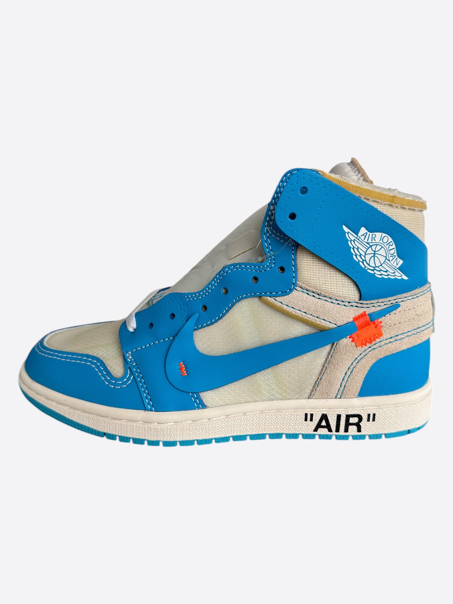 Nike Off-White Blue UNC Jordan 1 Hightop Sneakers
