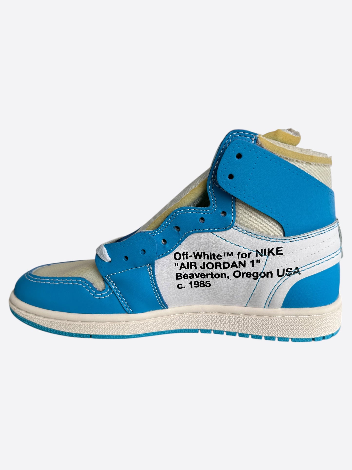 Nike Off-White Blue UNC Jordan 1 Hightop Sneakers