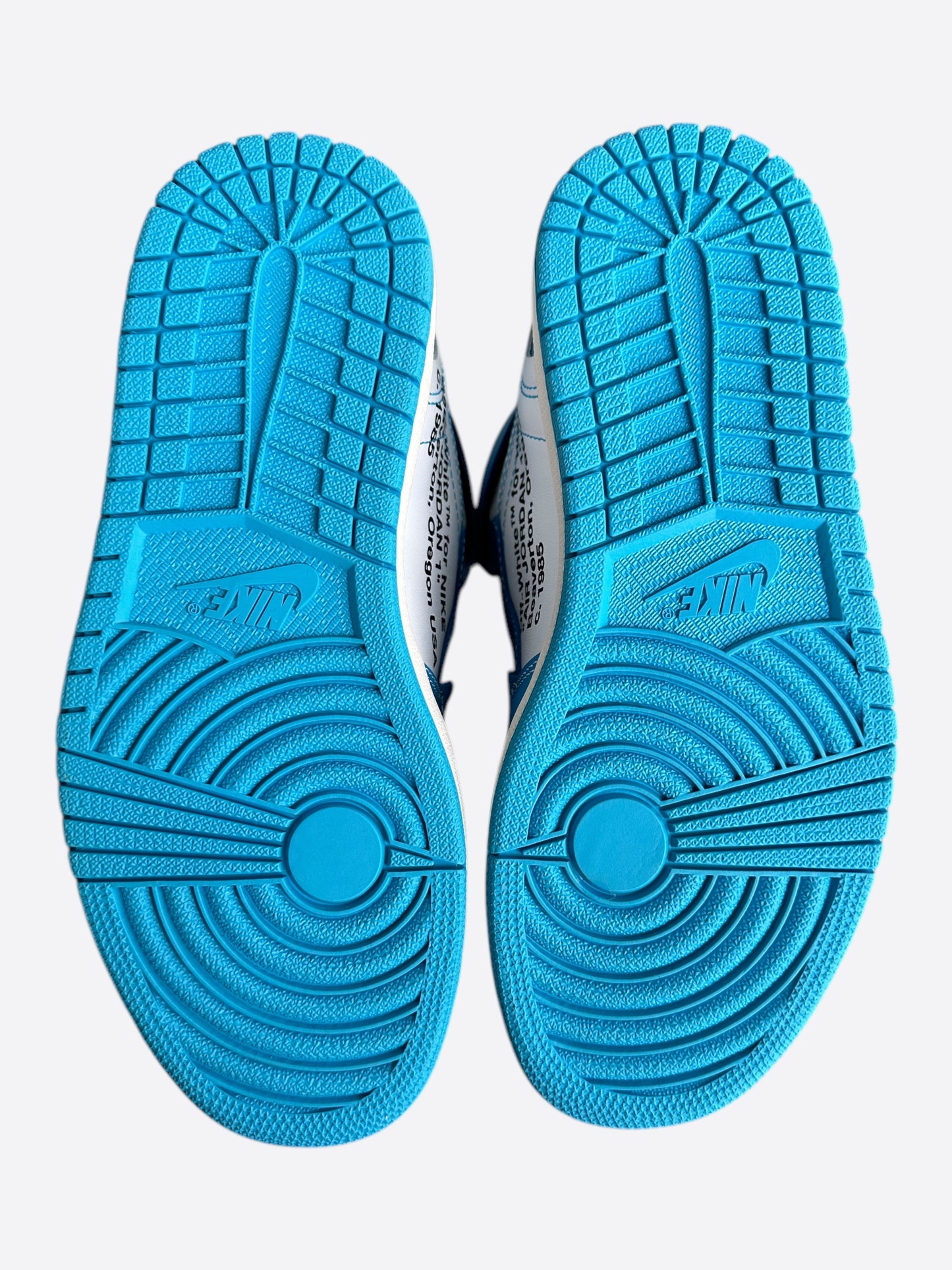 Nike Off-White Blue UNC Jordan 1 Hightop Sneakers