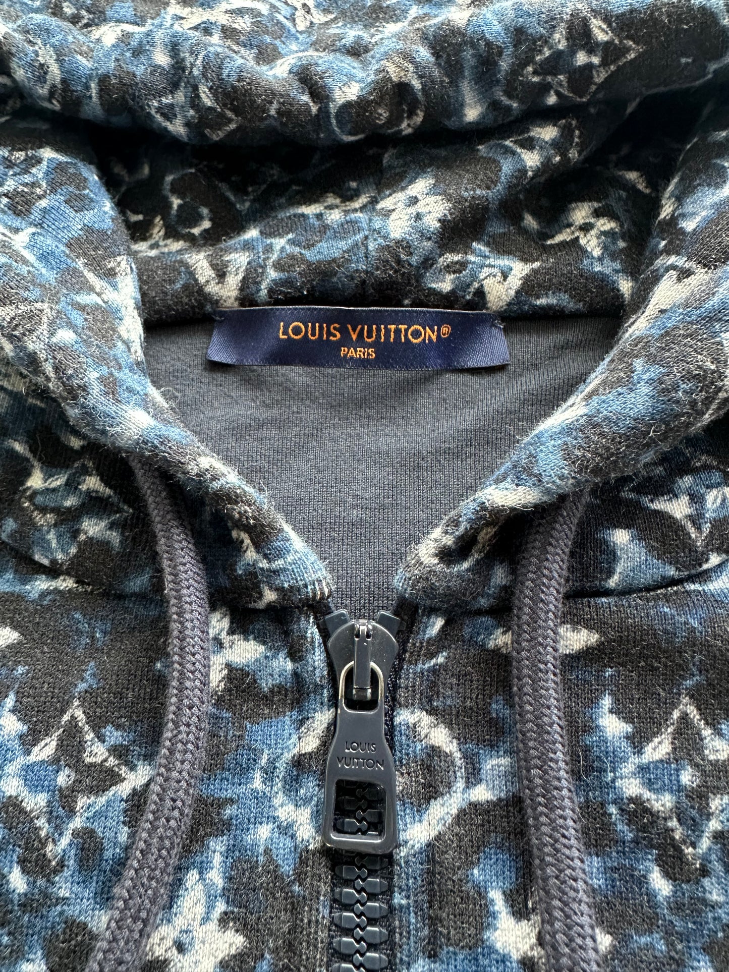 Louis Vuitton Blue Pointillism Monogram Zip Up Hoodie 1