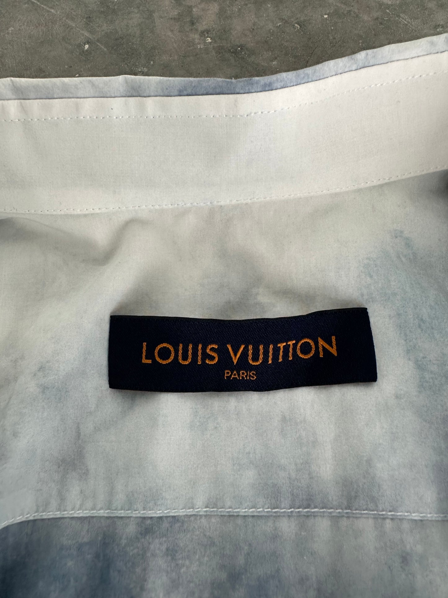 Louis Vuitton Blue & White Cloud Logo Button Up Shirt