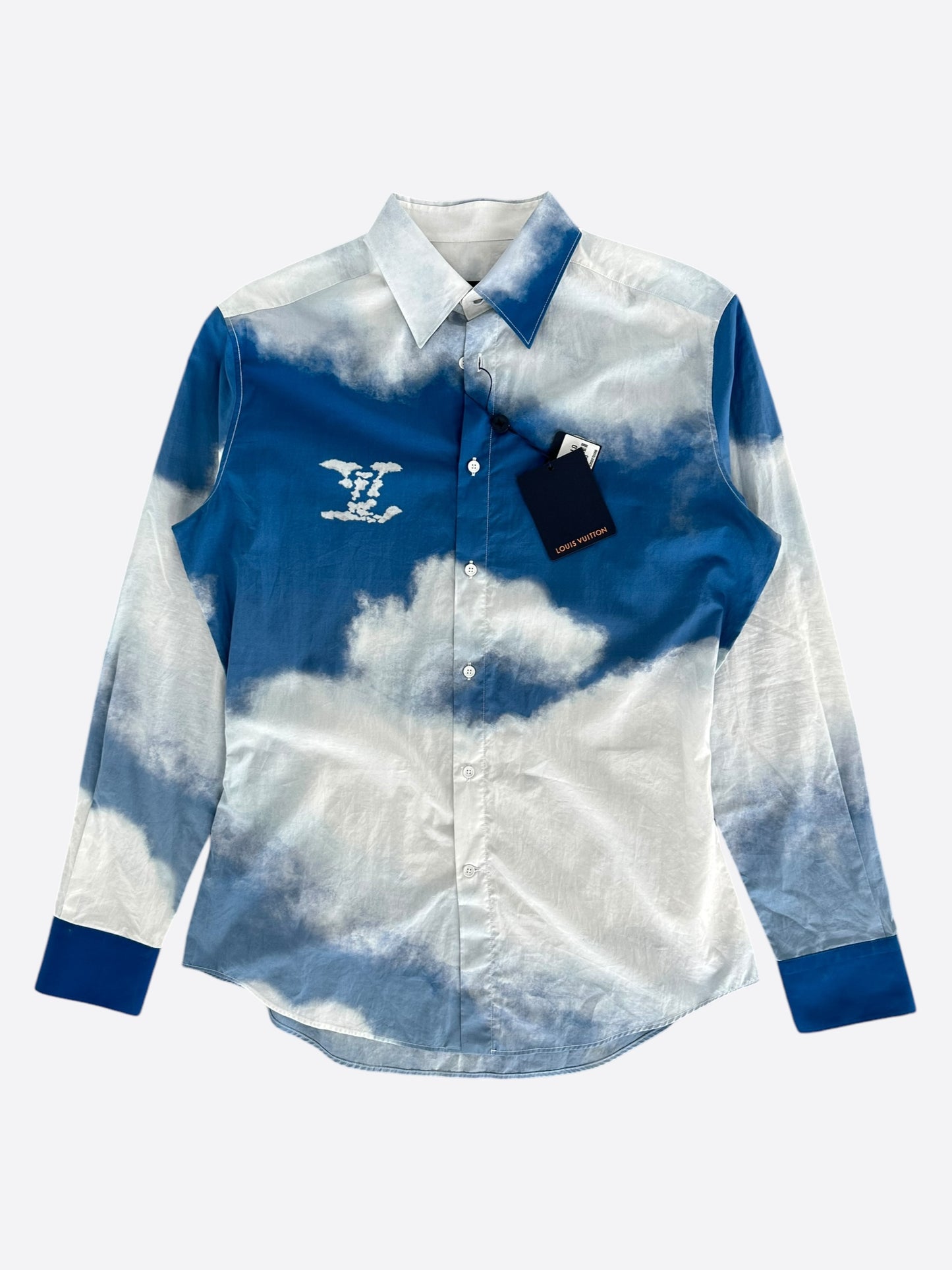 Louis Vuitton Blue & White Cloud Logo Button Up Shirt