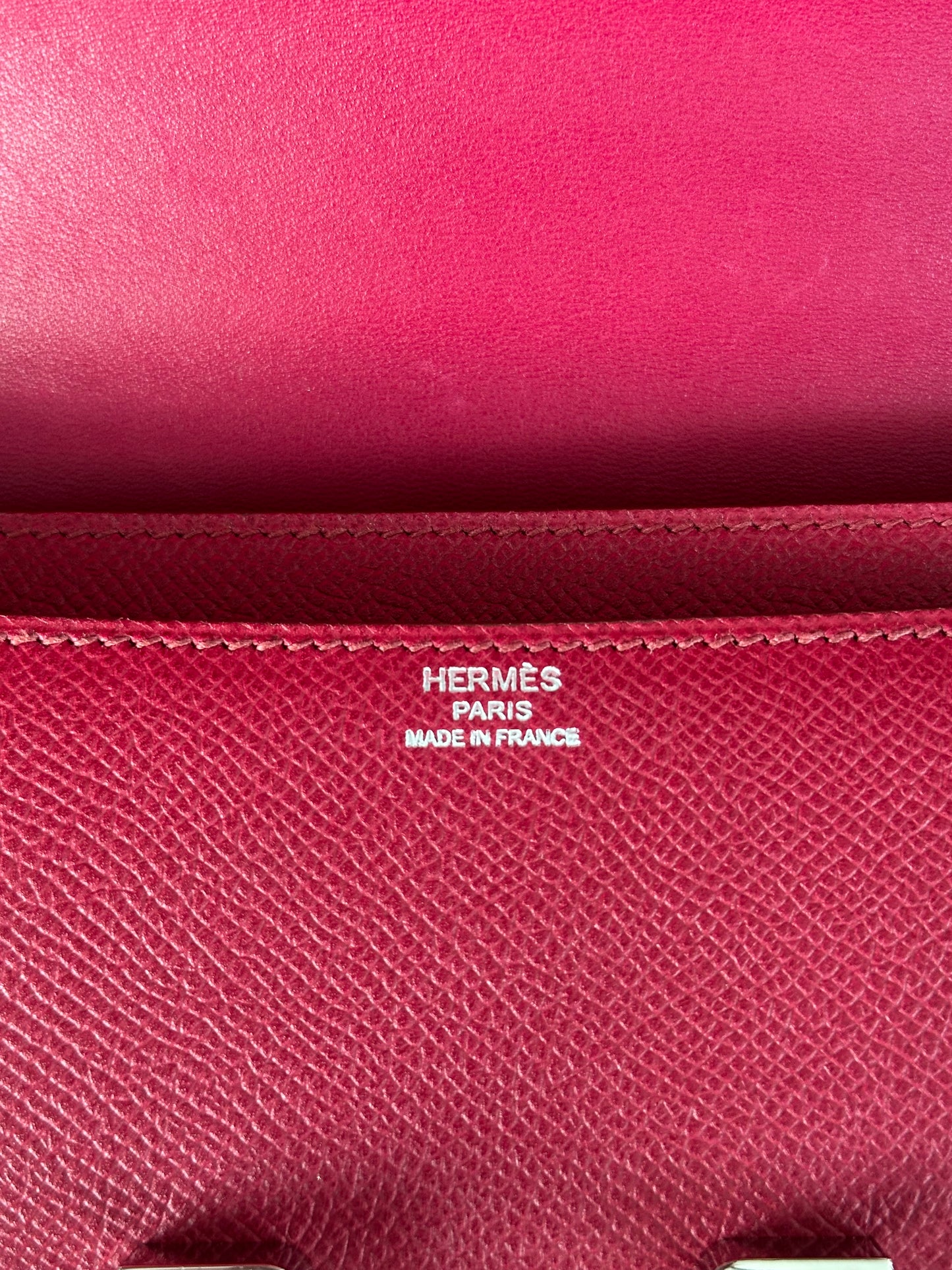 Hermes Rouge Epsom Constance Wallet on the Go