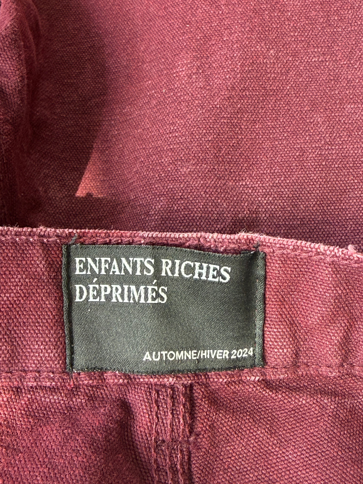 Enfants Riches Deprimes Burgundy Distressed Carpenter Pants