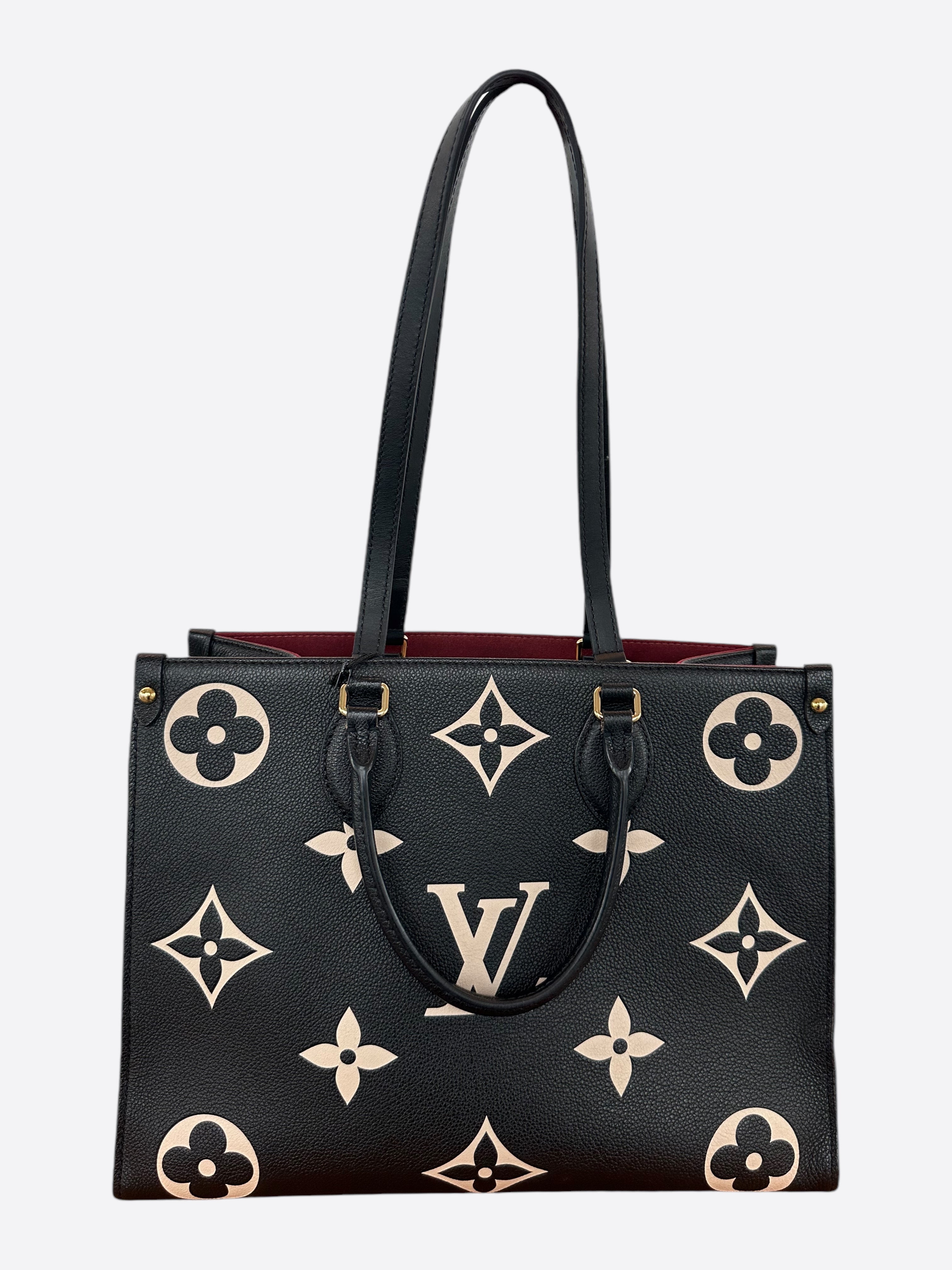 Louis Vuitton Black & Cream Monogram Empreinte OnTheGo MM