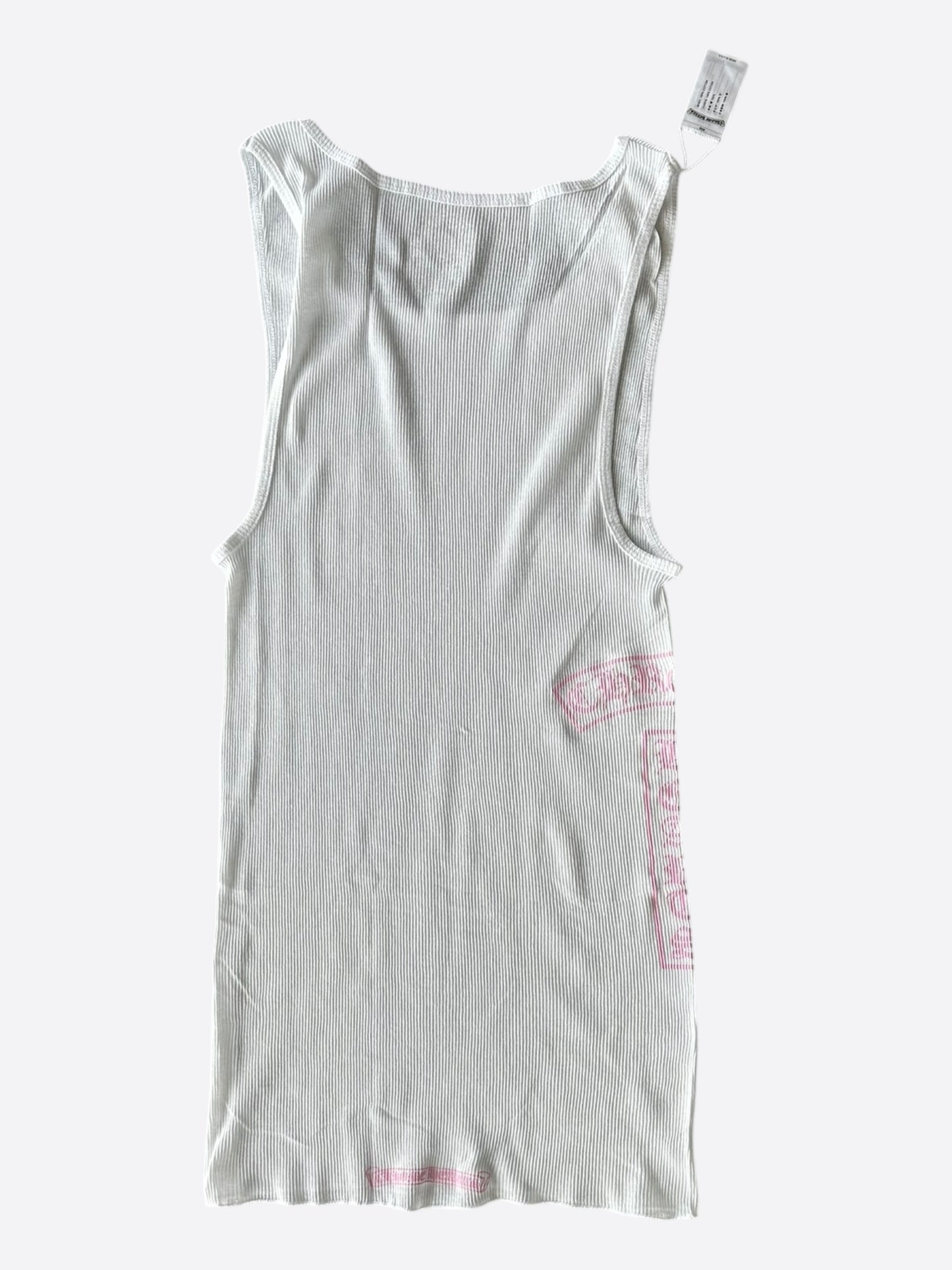 Chrome Hearts White & Pink T-Bar Logo Tank Top