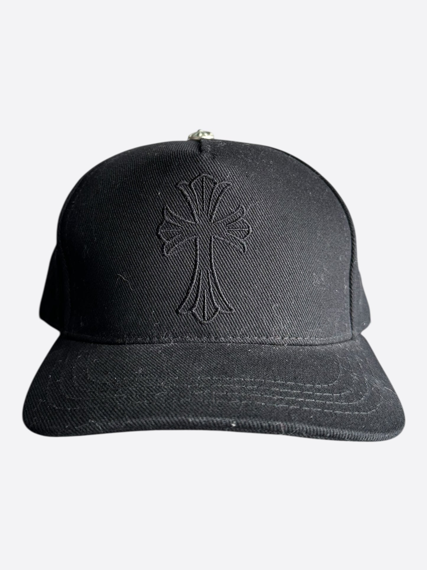 Chrome Hearts Black Embroidered Cross Logo Hat