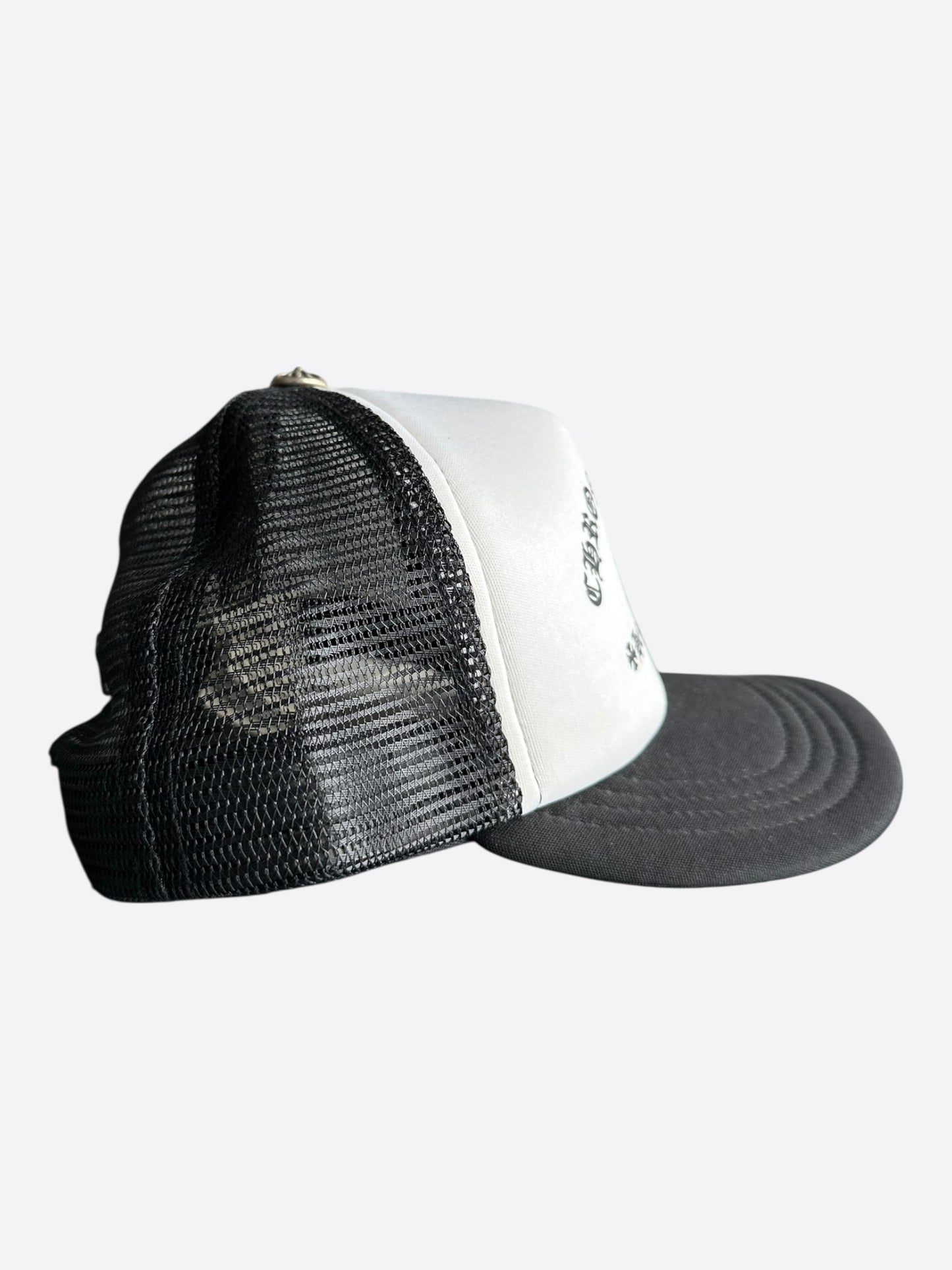 Chrome Hearts Black & White Triple Cross Trucker Hat