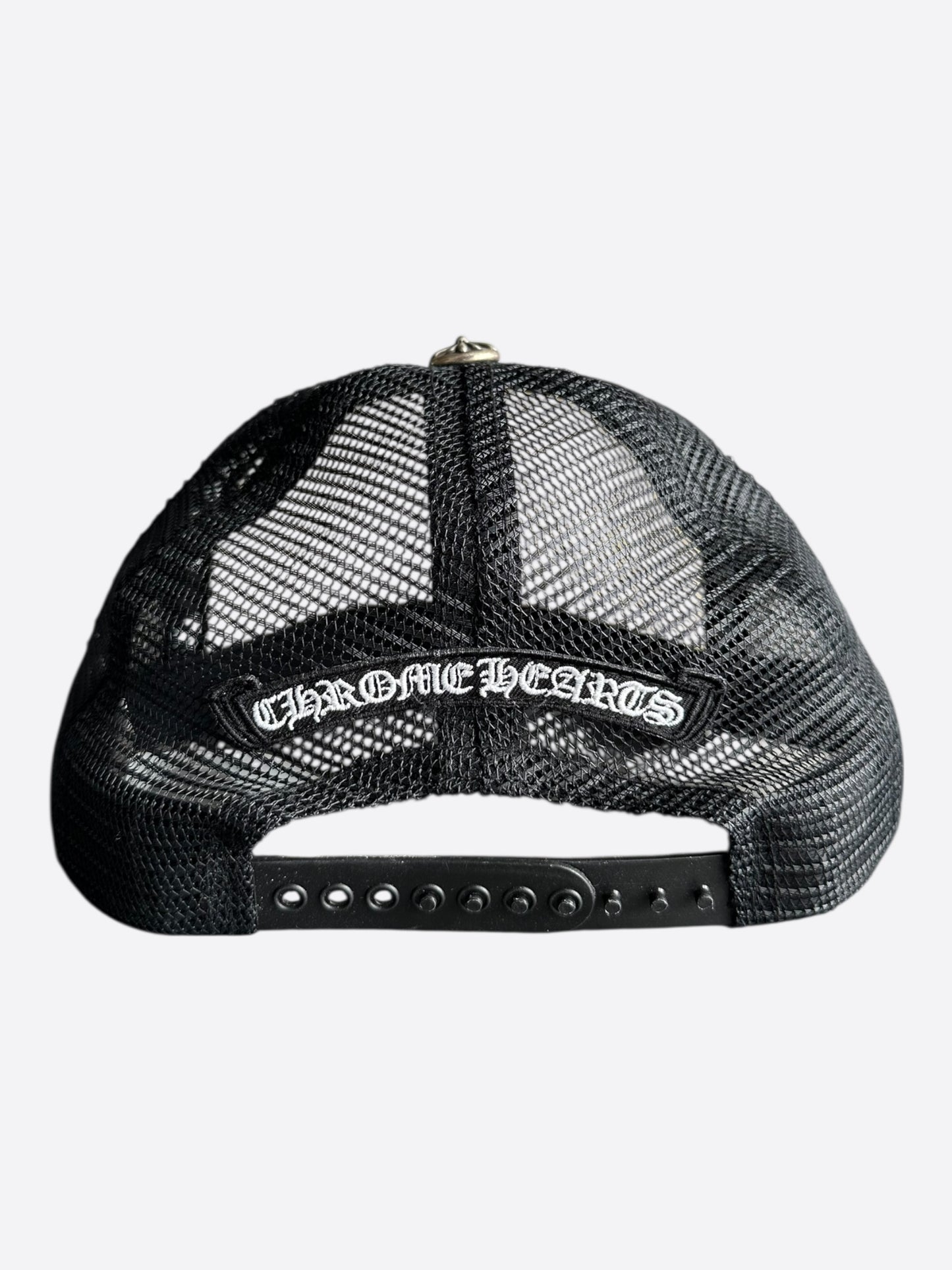 Chrome Hearts Black & White Triple Cross Trucker Hat