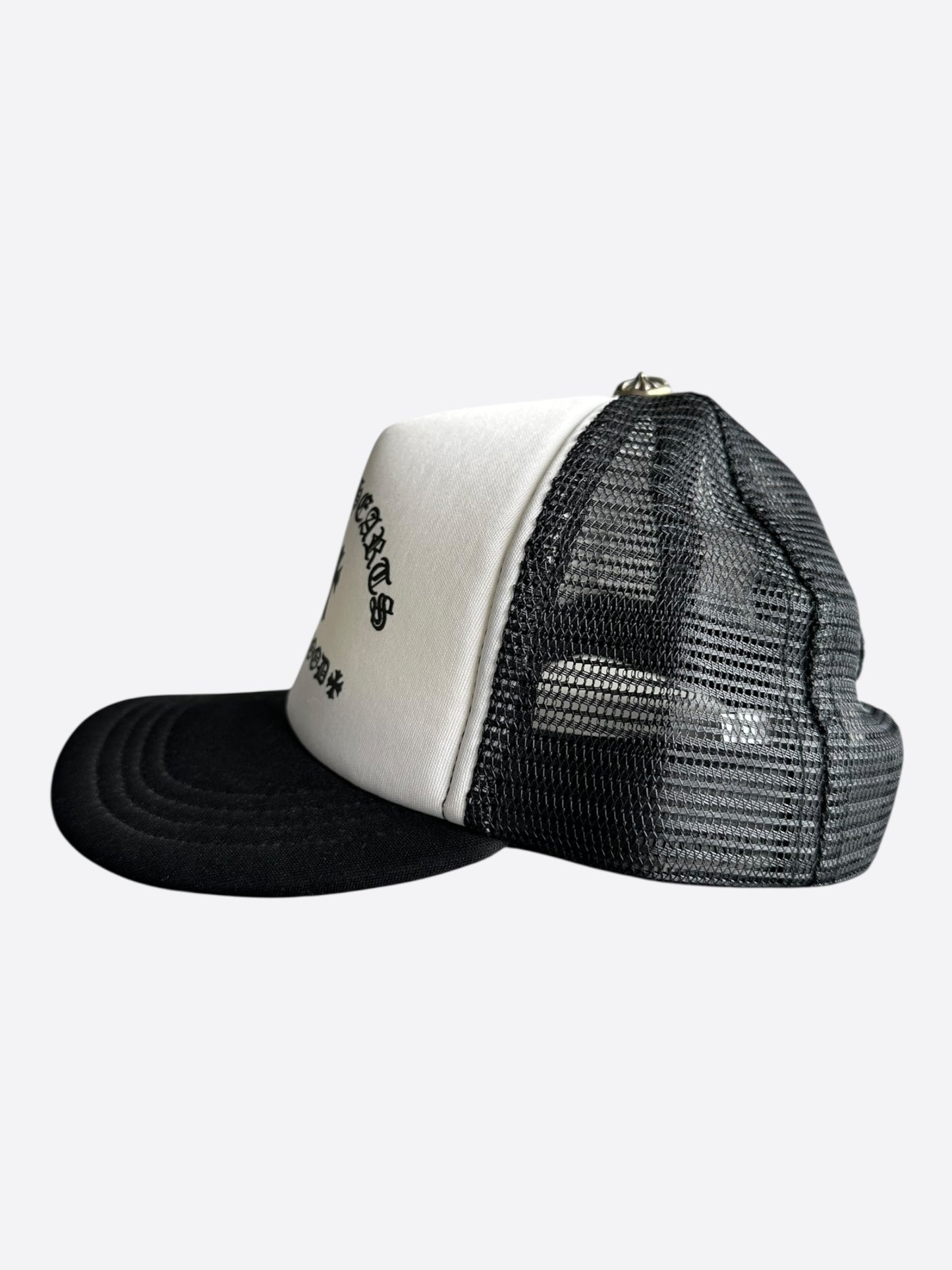 Chrome Hearts Black & White Triple Cross Trucker Hat
