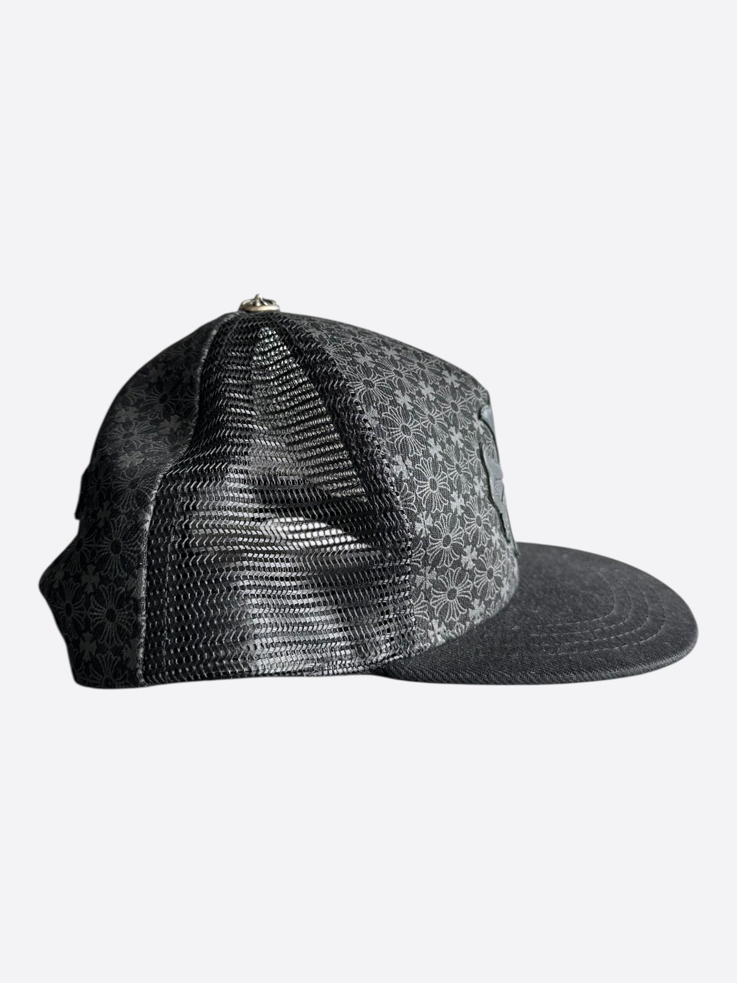 Chrome Hearts Black Cross Patch Jacquard Logo Hat