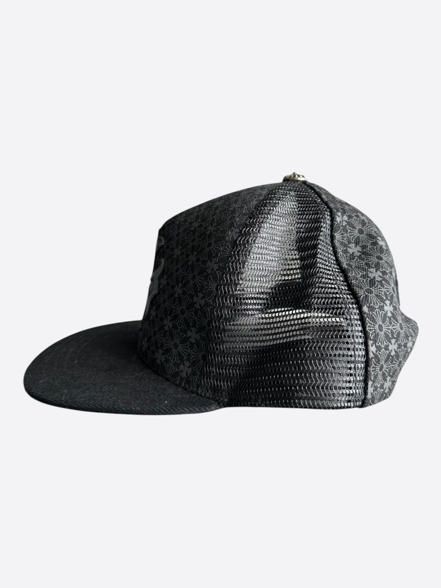 Chrome Hearts Black Cross Patch Jacquard Logo Hat