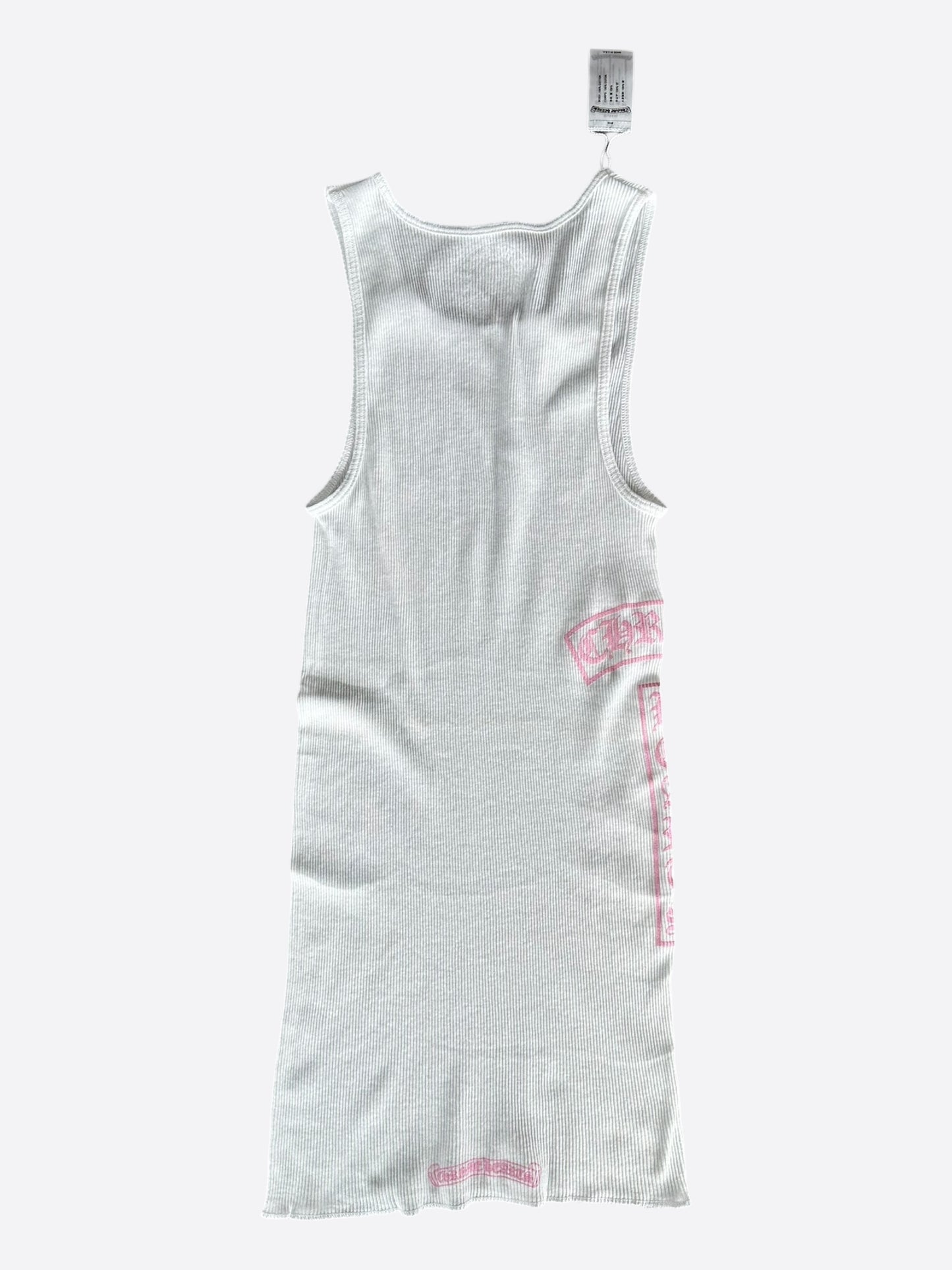 Chrome Hearts White & Pink T-Bar Logo Tank Top