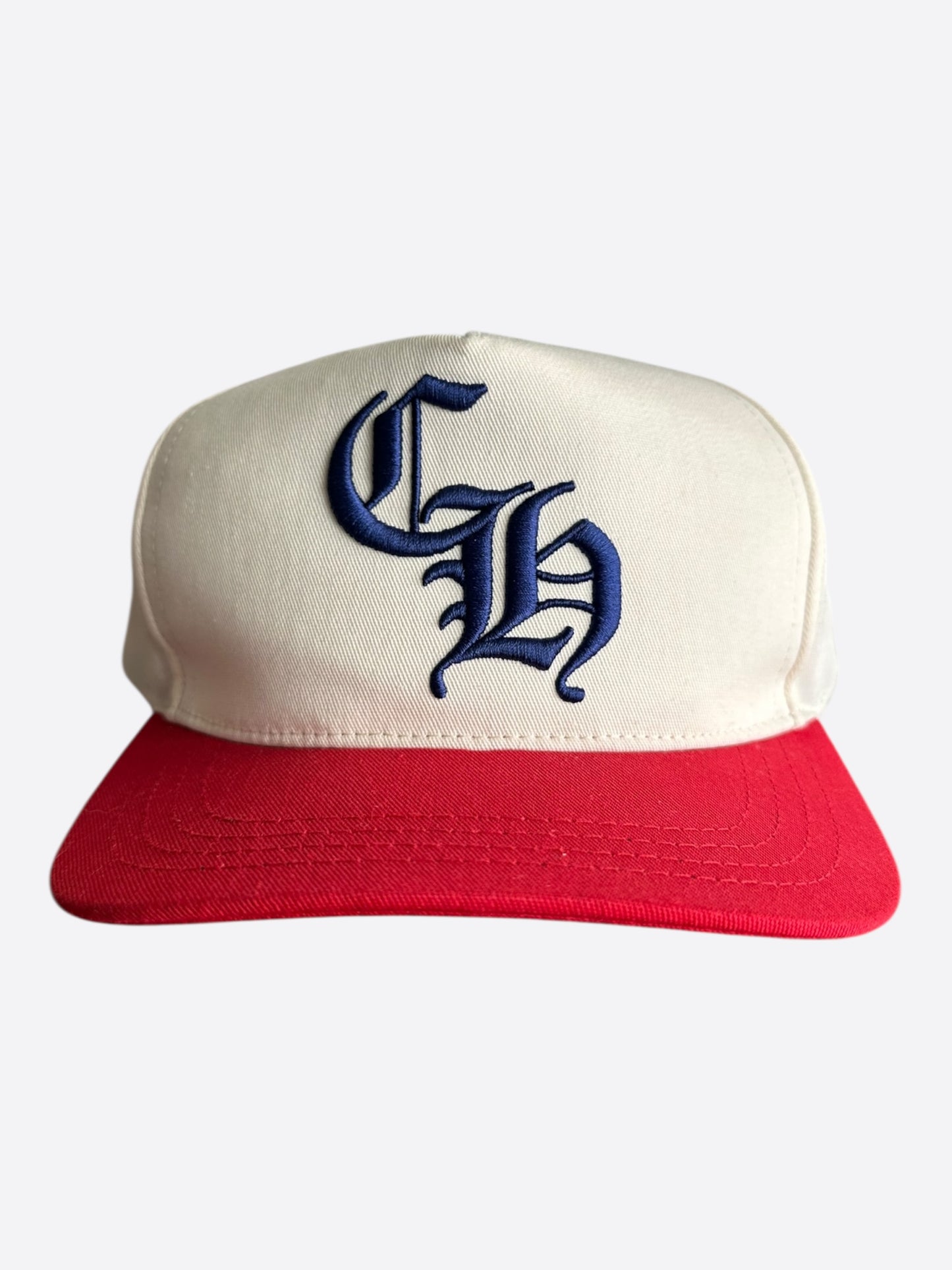 Chrome Hearts Beige Red & Blue CH Logo Hat