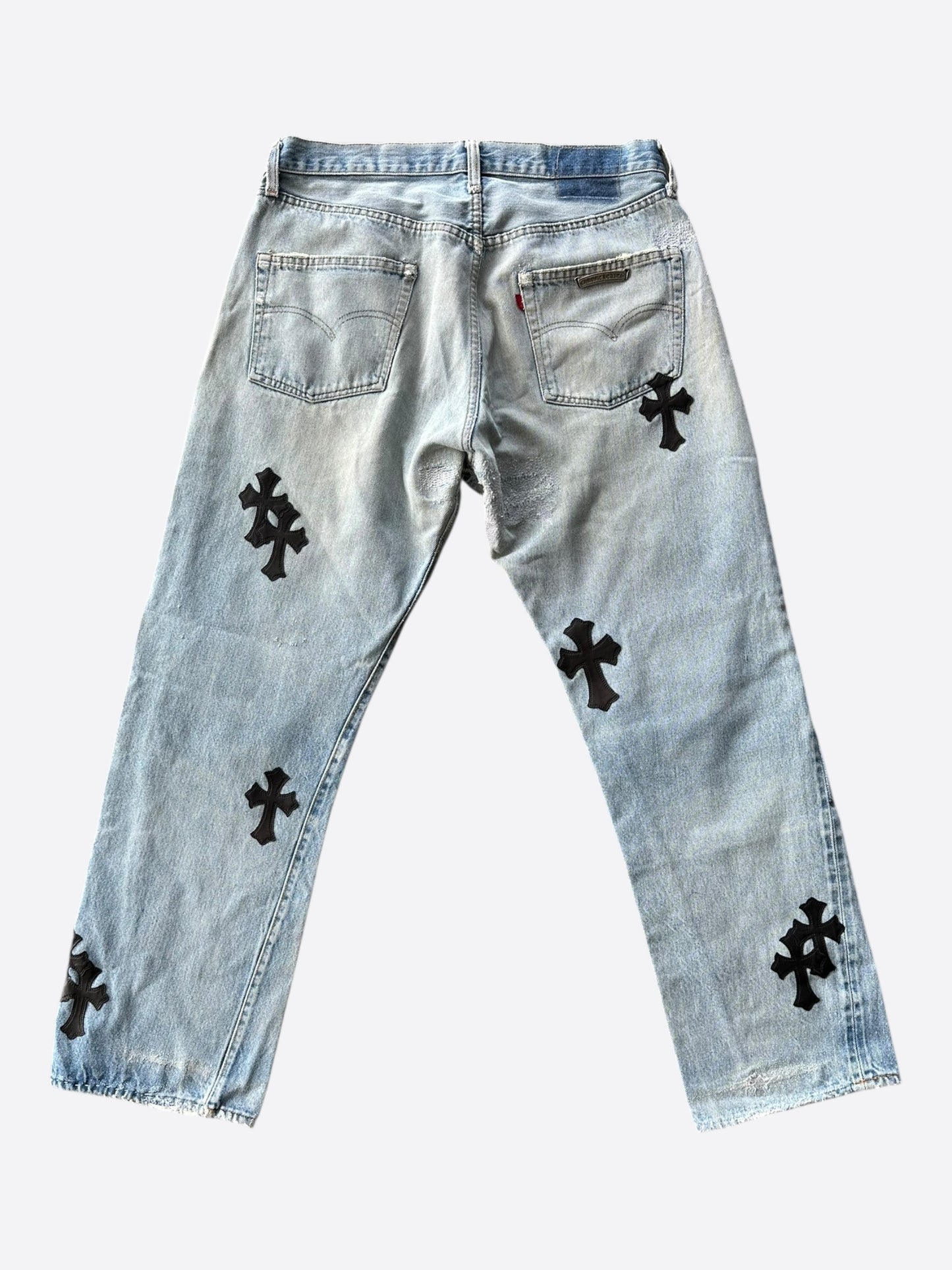Chrome Hearts Levis Blue & Black Cross Patch Jeans